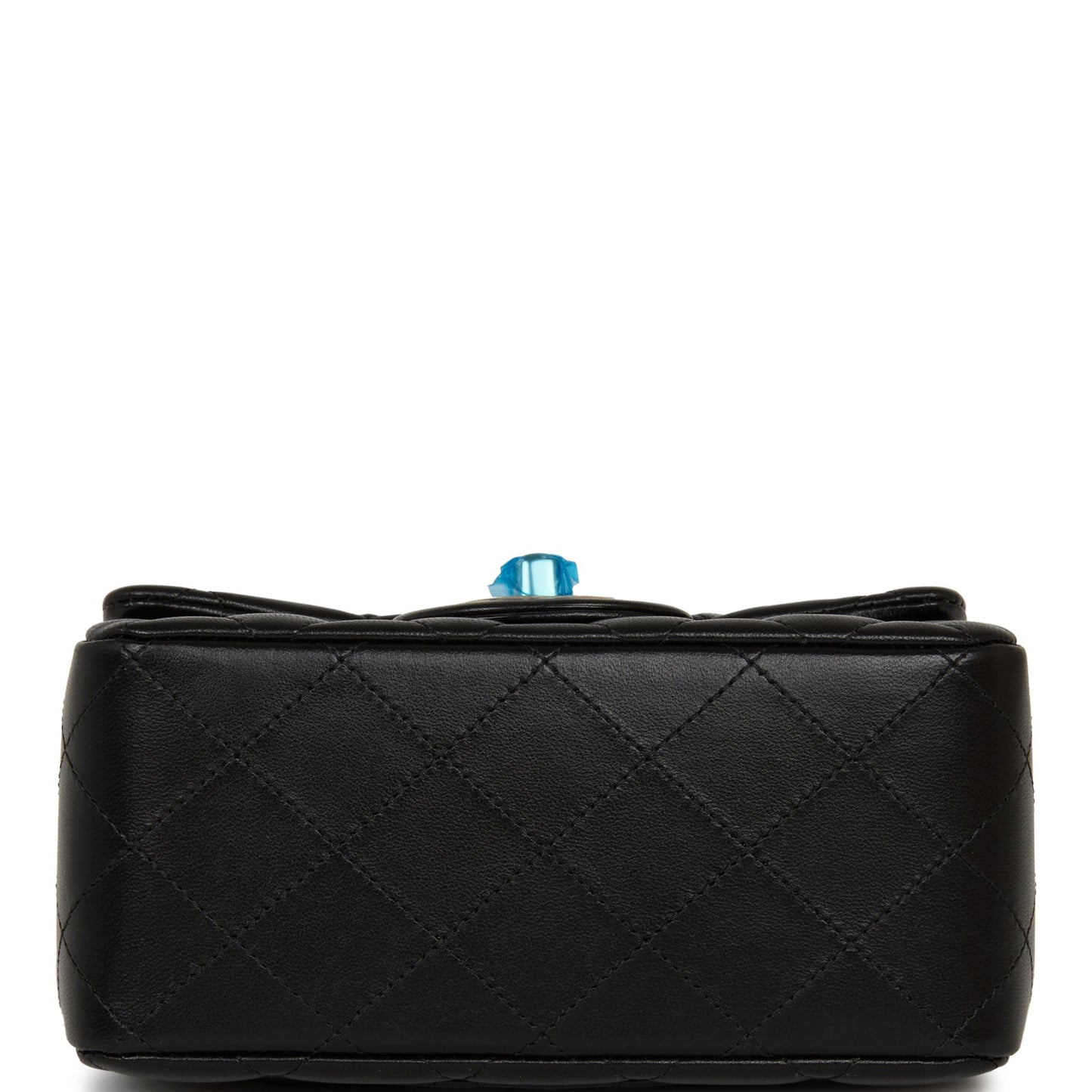 Chanel Mini Square Flap Bag Black Lambskin Light Gold Hardware