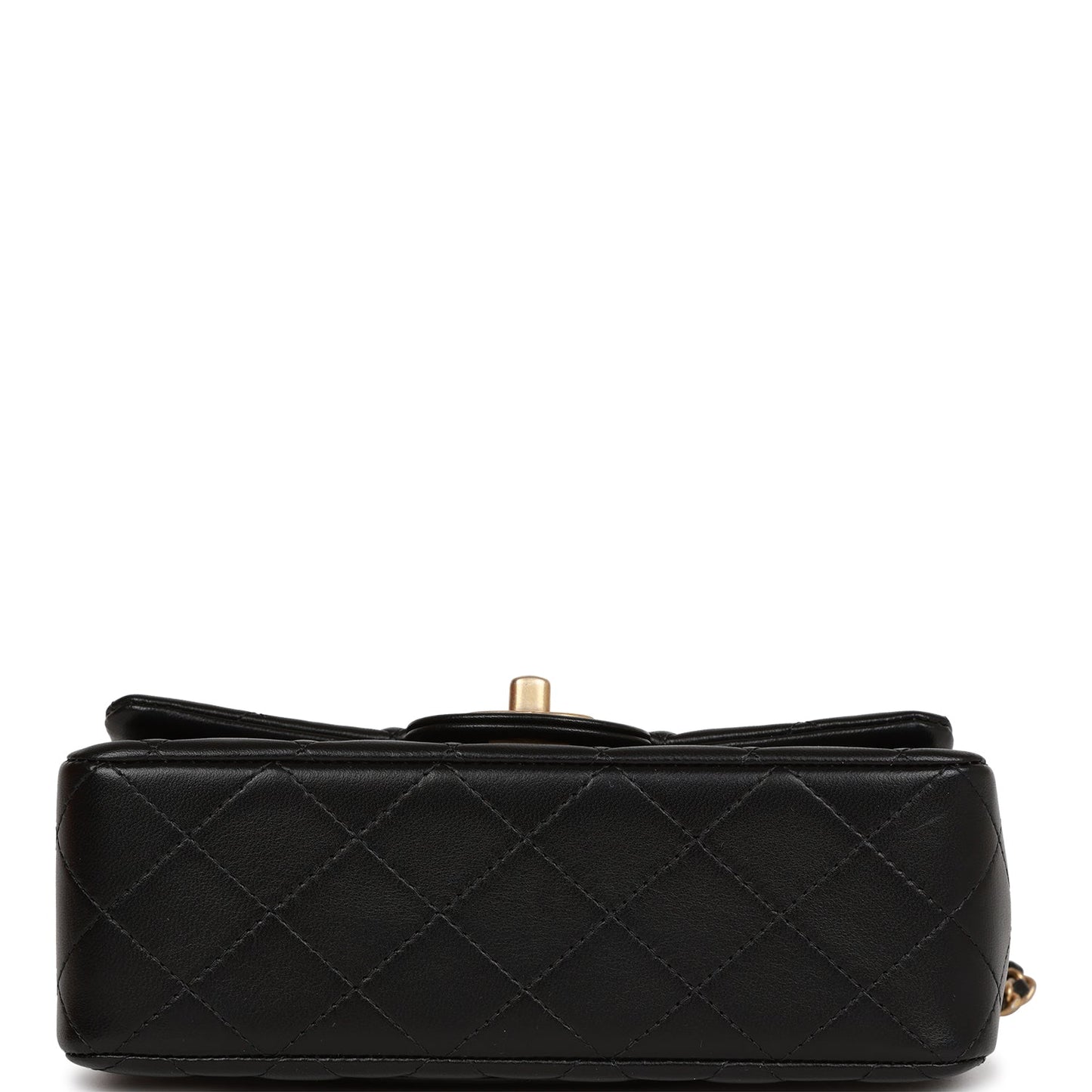 Chanel Rectangular Mini Flap Bag with Top Handle Black Lambskin Antique Gold Hardware