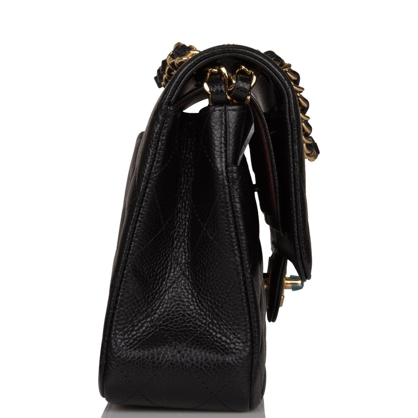 Chanel Medium Classic Double Flap Bag Black Quilted Caviar Gold Hardware