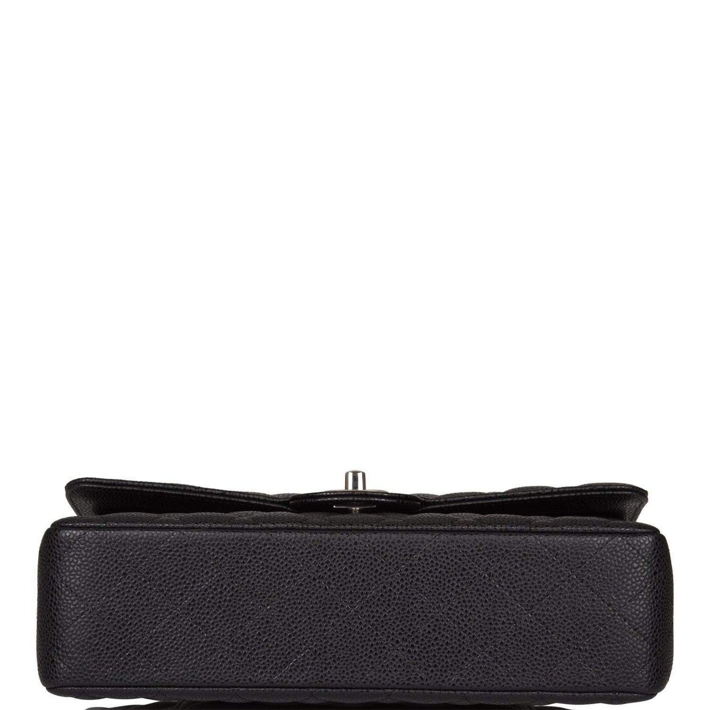 Chanel Medium Classic Double Flap Bag Black Caviar Silver Hardware