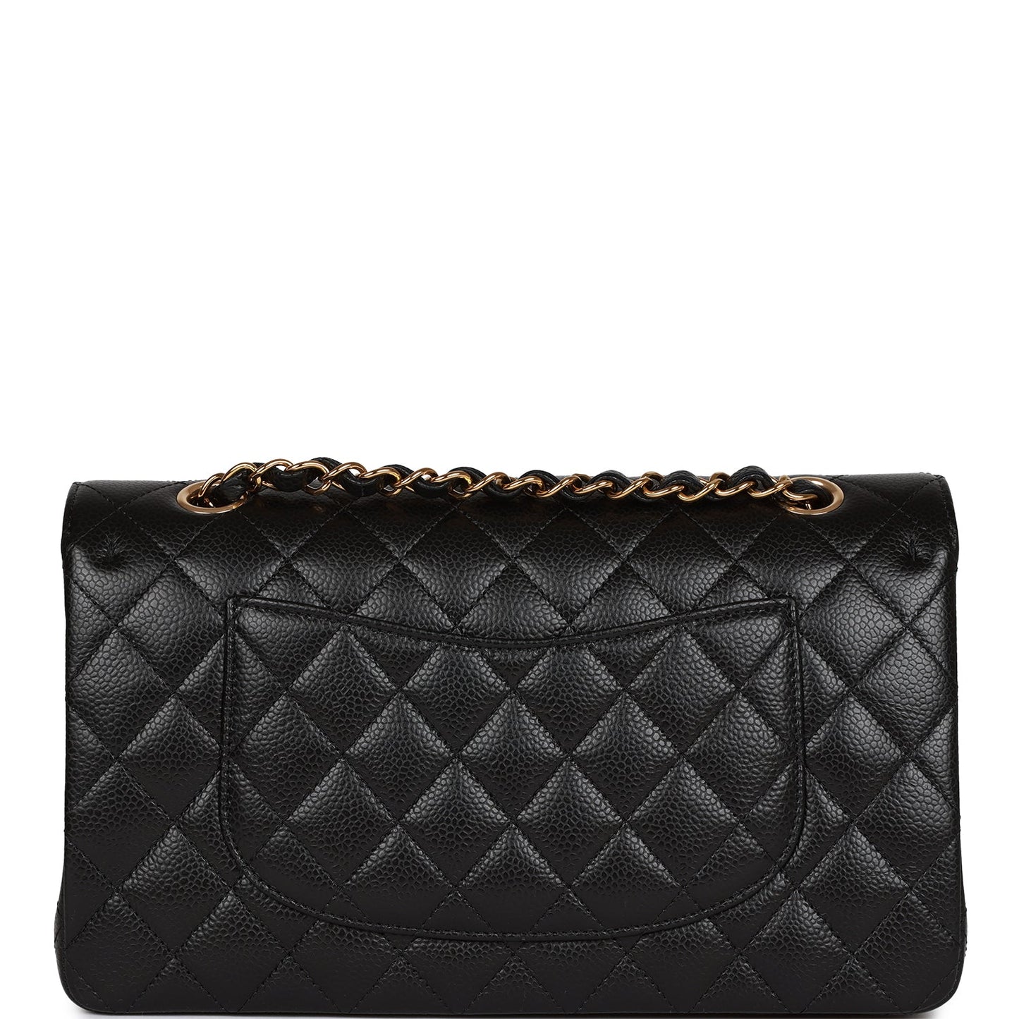 Chanel Medium Classic Double Flap Bag Black Quilted Caviar Gold Hardware