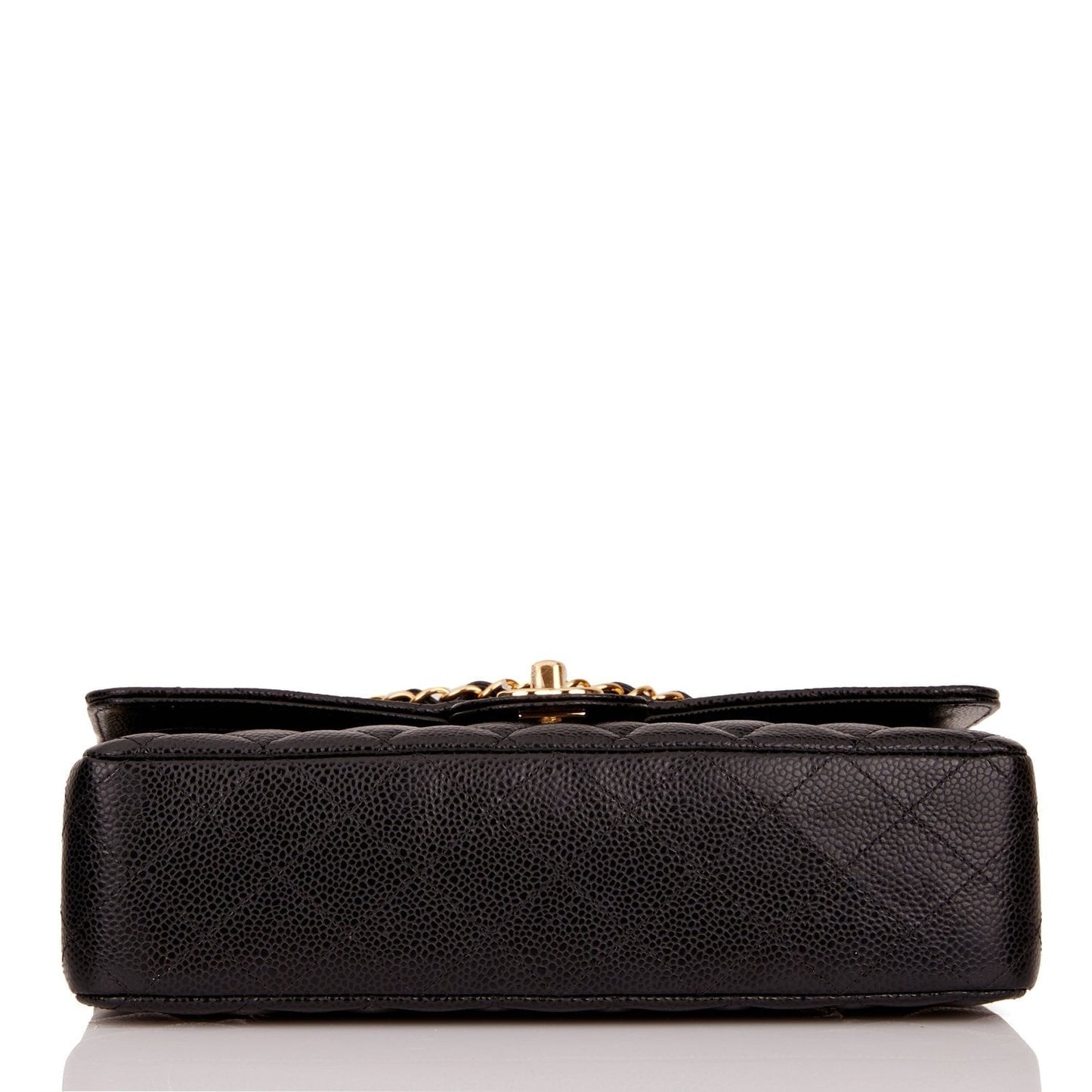 Chanel Medium Classic Double Flap Bag Black Quilted Caviar Gold Hardware