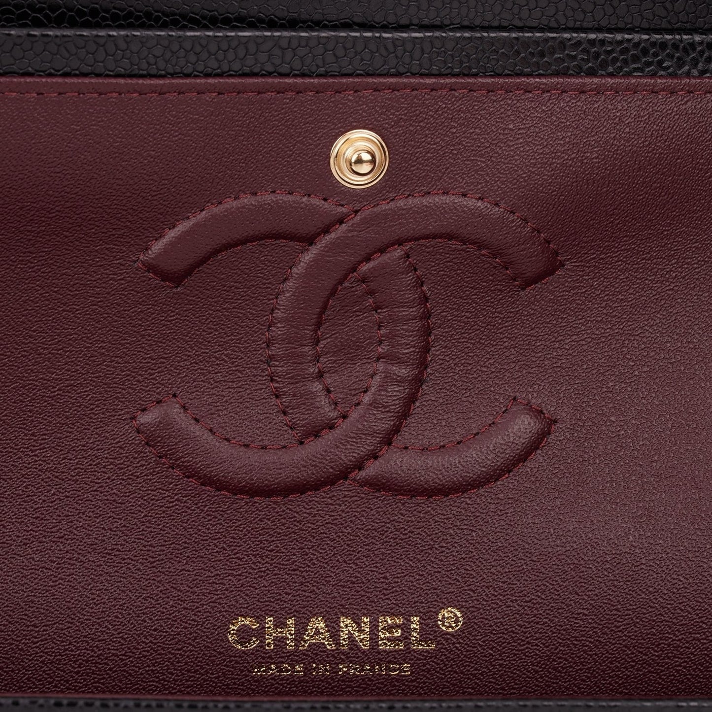 Chanel Medium Classic Double Flap Bag Black Quilted Caviar Gold Hardware