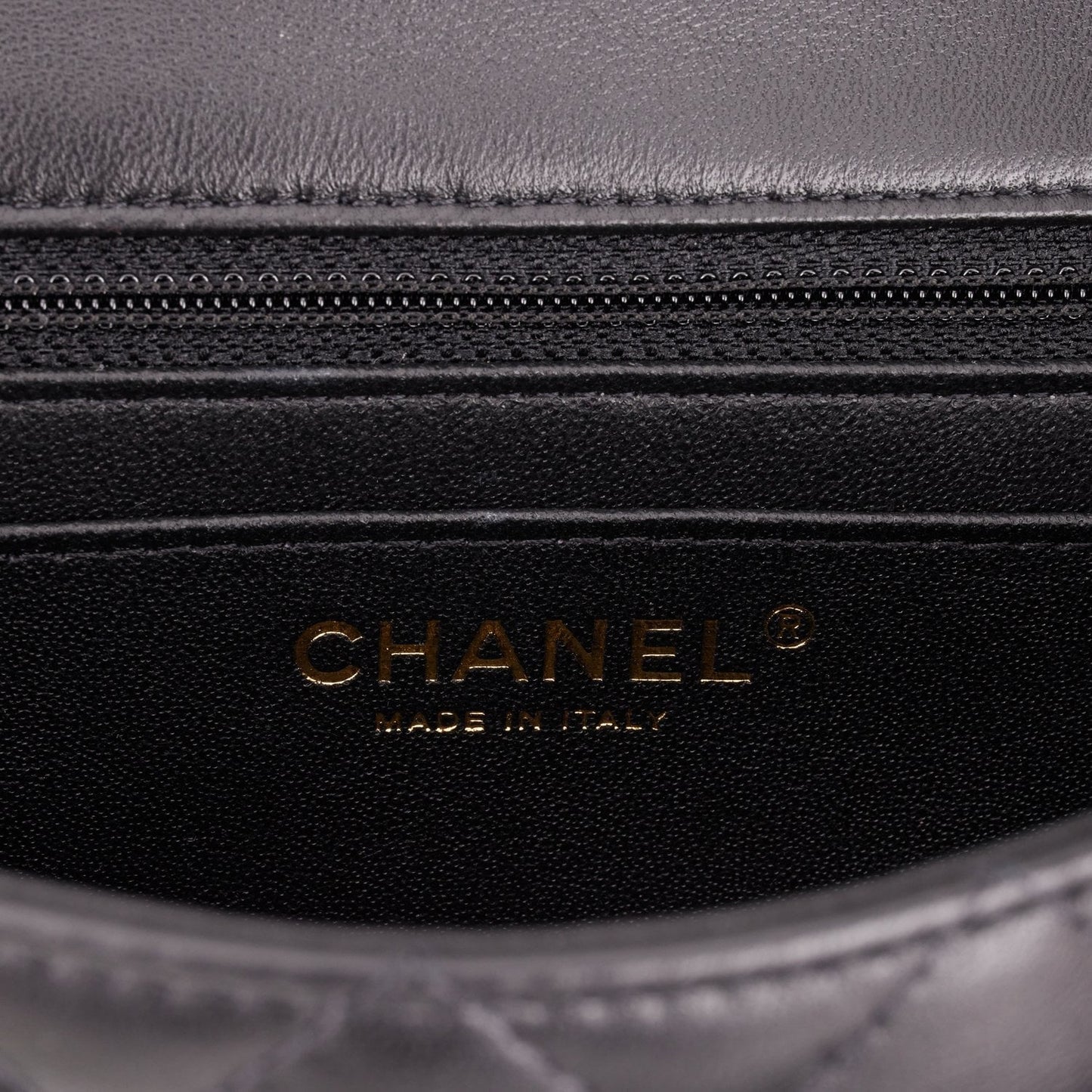 Chanel Mini Rectangular Flap Bag Black Lambskin Light Gold Hardware