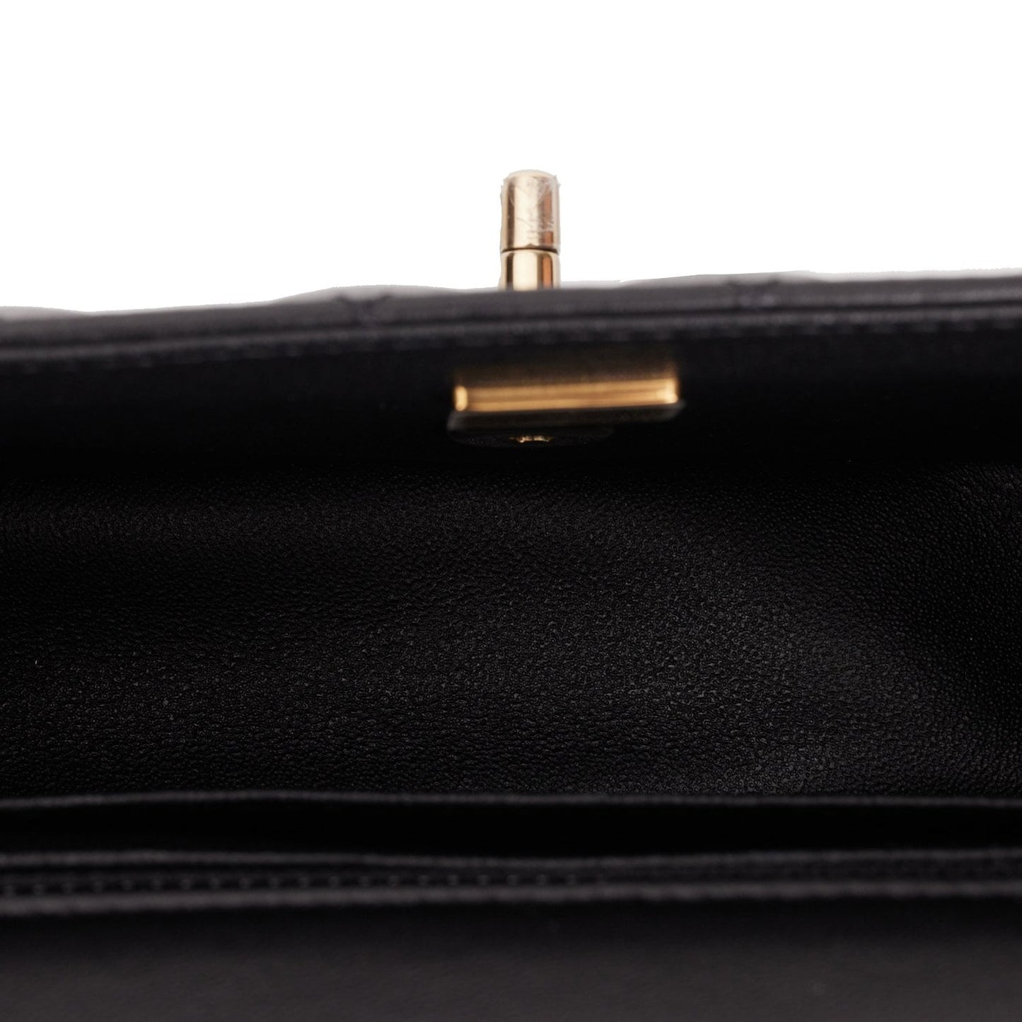 Chanel Mini Rectangular Flap Bag Black Lambskin Light Gold Hardware