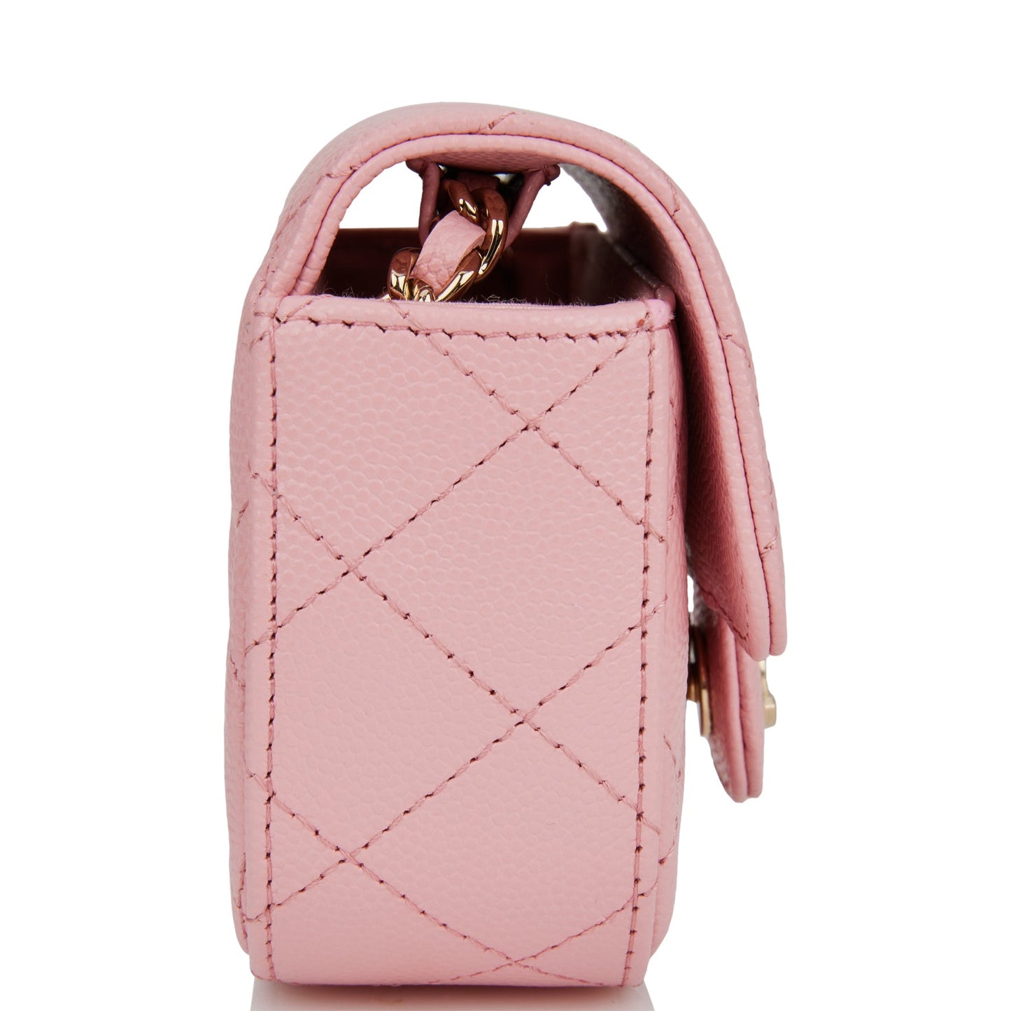 Chanel Mini Clutch With Chain Bag Pink Caviar Gold Hardware