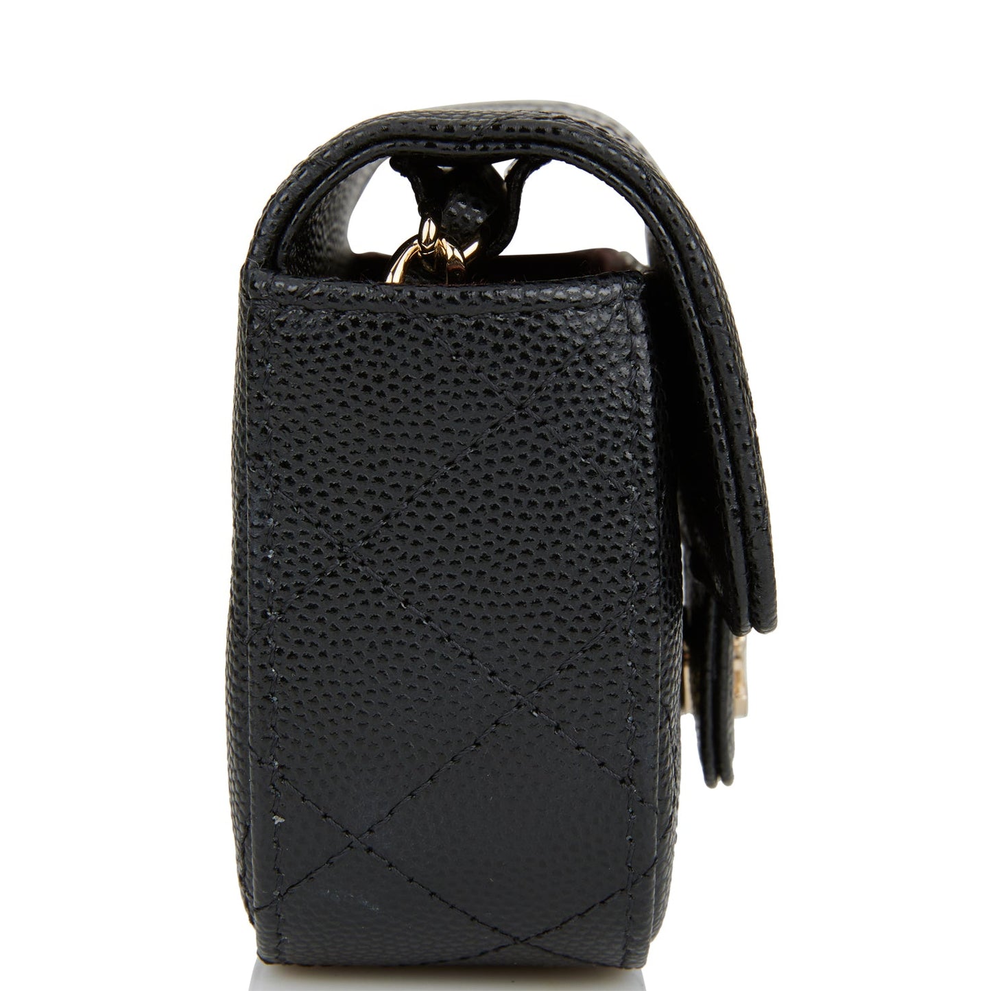Chanel Mini Clutch With Chain Bag Black Caviar Gold Hardware