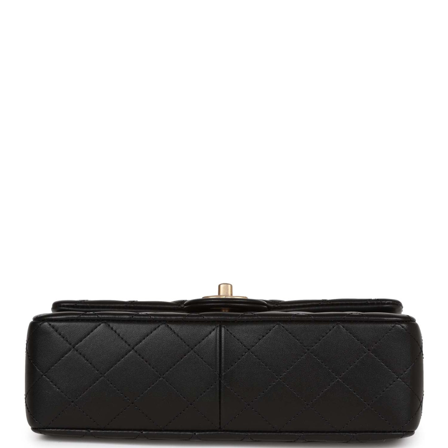 Chanel Medium Camellia Crush Flap Bag Black Lambskin Antique Gold Hardware