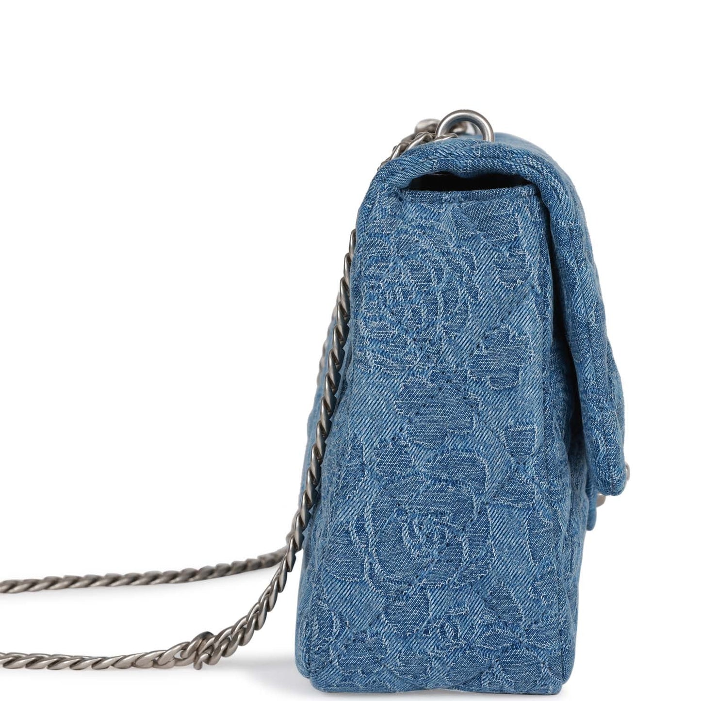 Chanel Medium Sweetheart Crush Flap Bag Denim Brocade Aged Silver Hardware