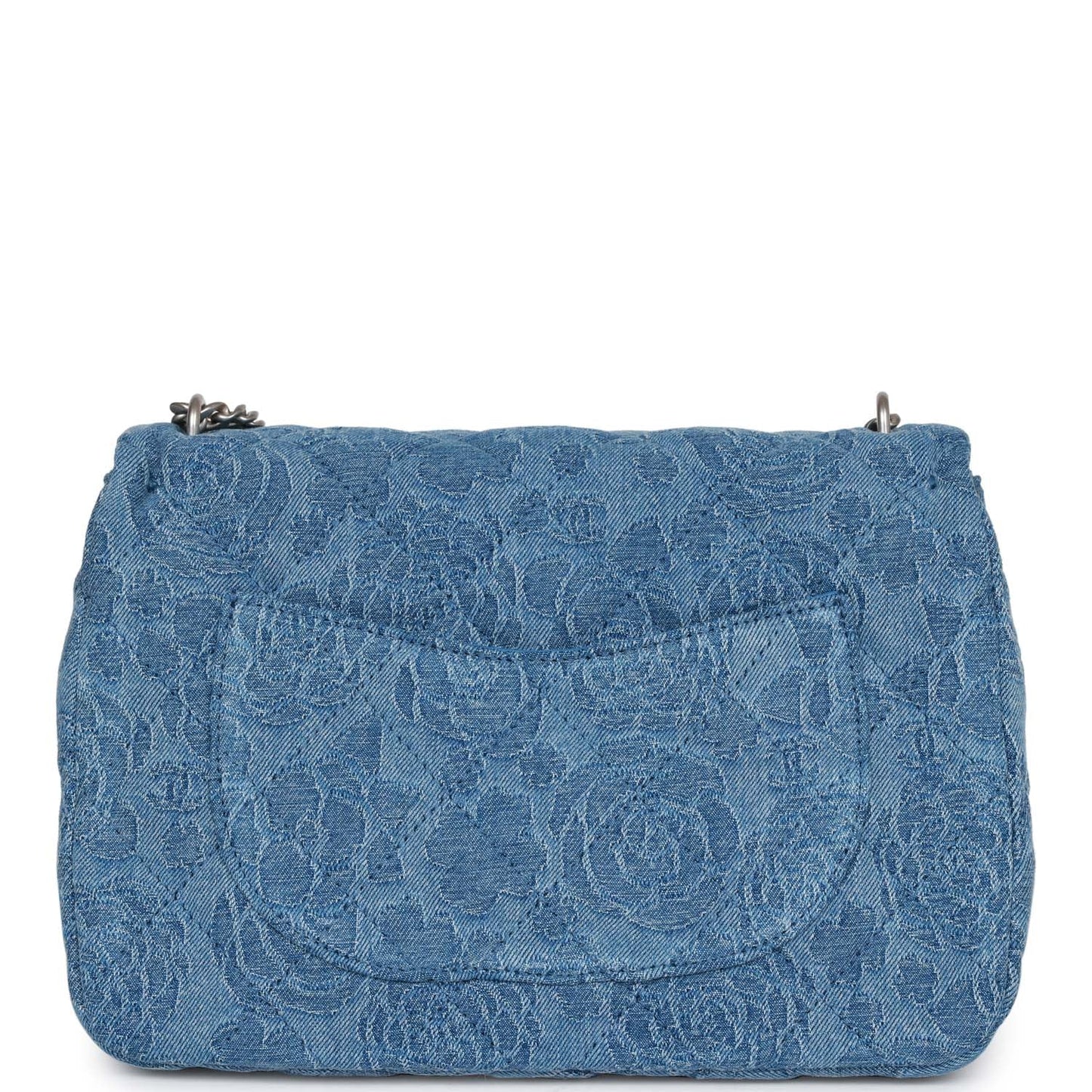 Chanel Medium Sweetheart Crush Flap Bag Denim Brocade Aged Silver Hardware