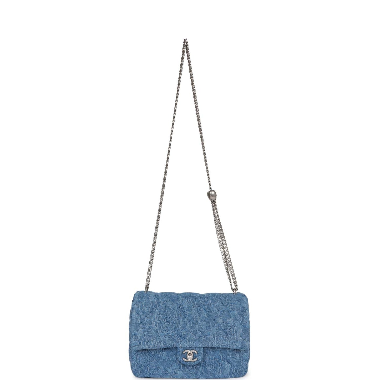 Chanel Medium Sweetheart Crush Flap Bag Denim Brocade Aged Silver Hardware
