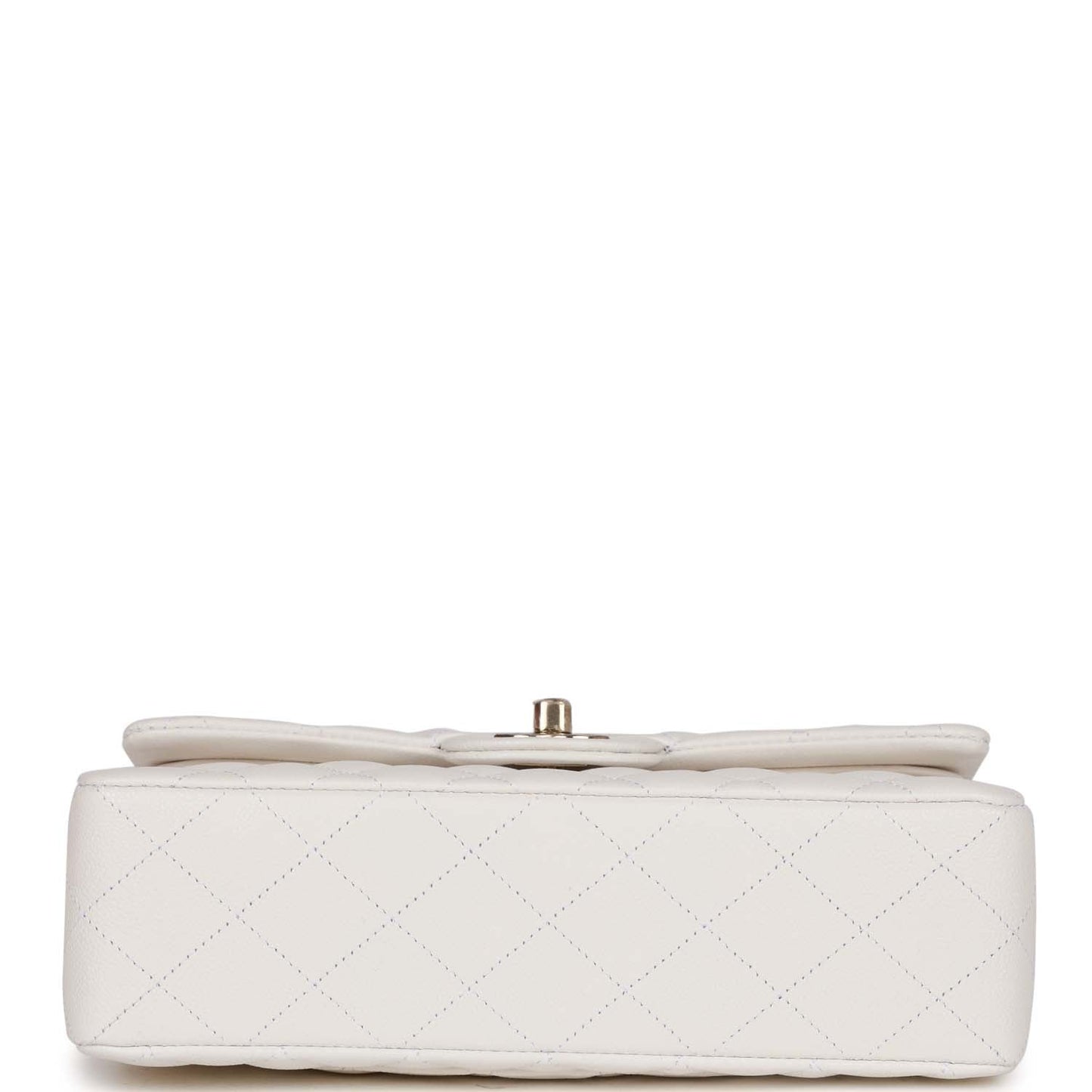Chanel Small Classic Double Flap Bag White Caviar Light Gold Hardware