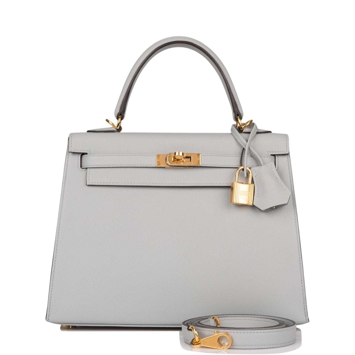 Hermes Kelly 25 Sellier Bleu Glacier Epsom Gold Hardware