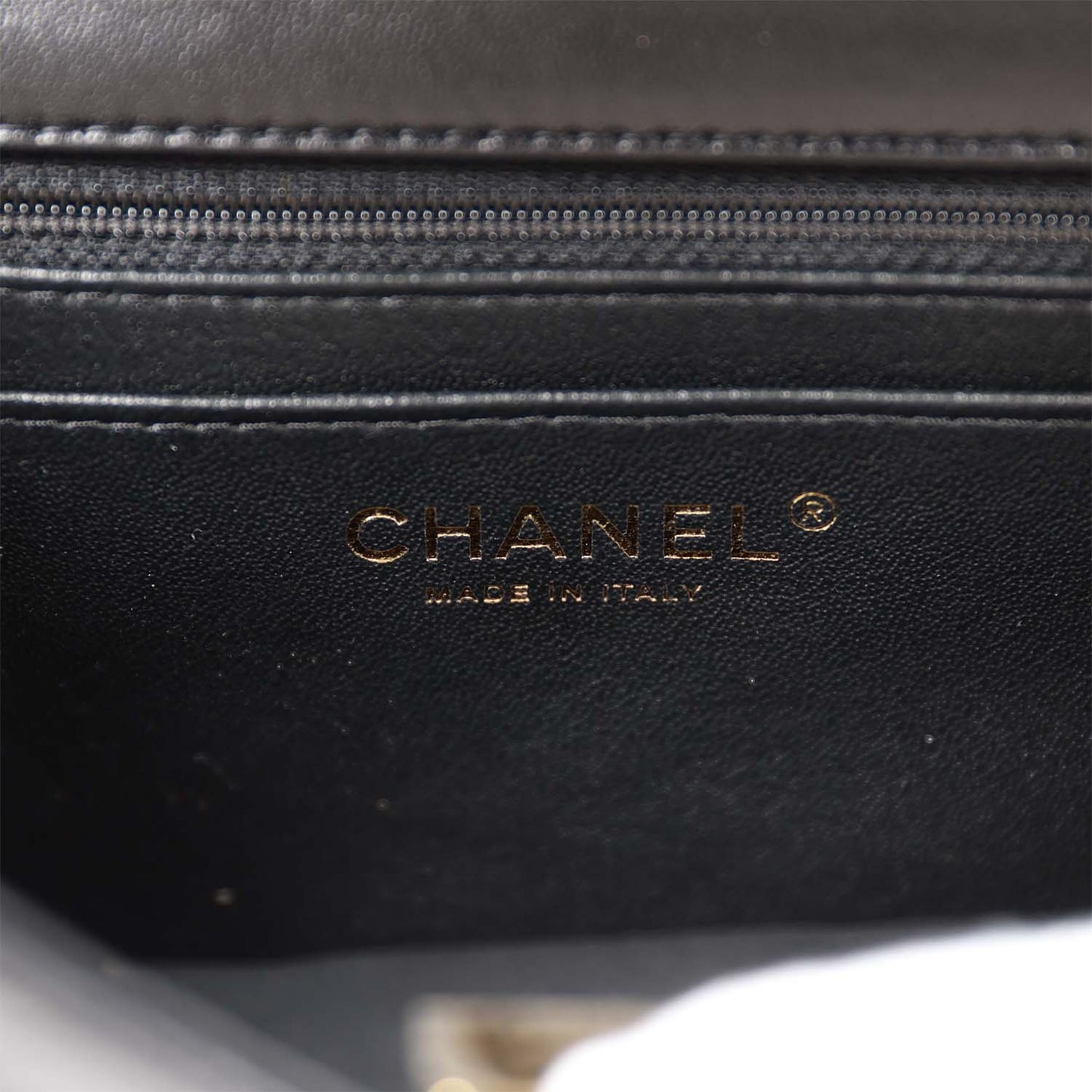 Chanel Mini Square Flap Bag Black Lambskin Light Gold Hardware