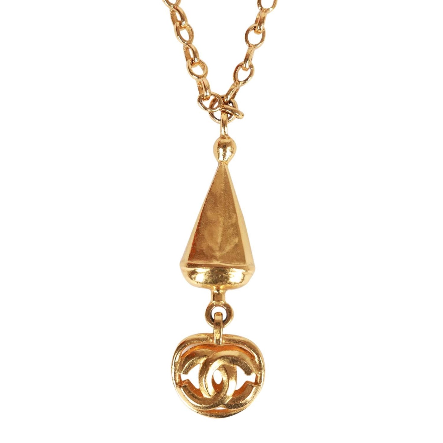 Chanel Vintage Gold Plated Interlocking CC Necklace