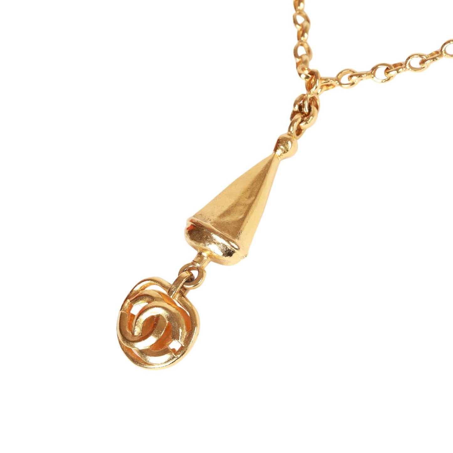 Chanel Vintage Gold Plated Interlocking CC Necklace