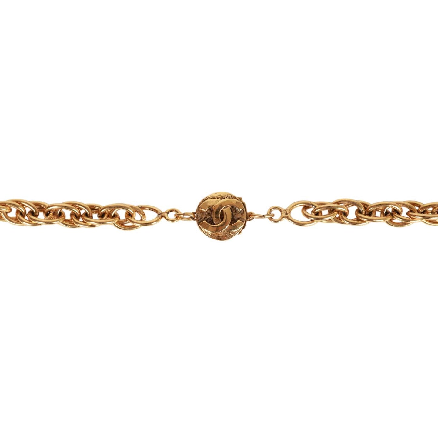 Chanel Vintage Gold Gripoix Byzantine Cross Pendant Necklace