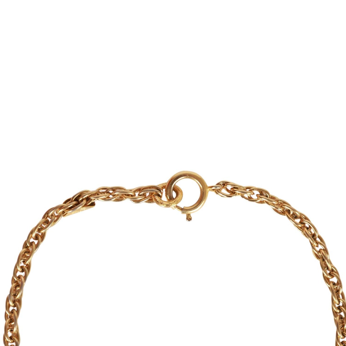 Chanel Vintage Gold Interlocking CC Hanging Pendant Necklace