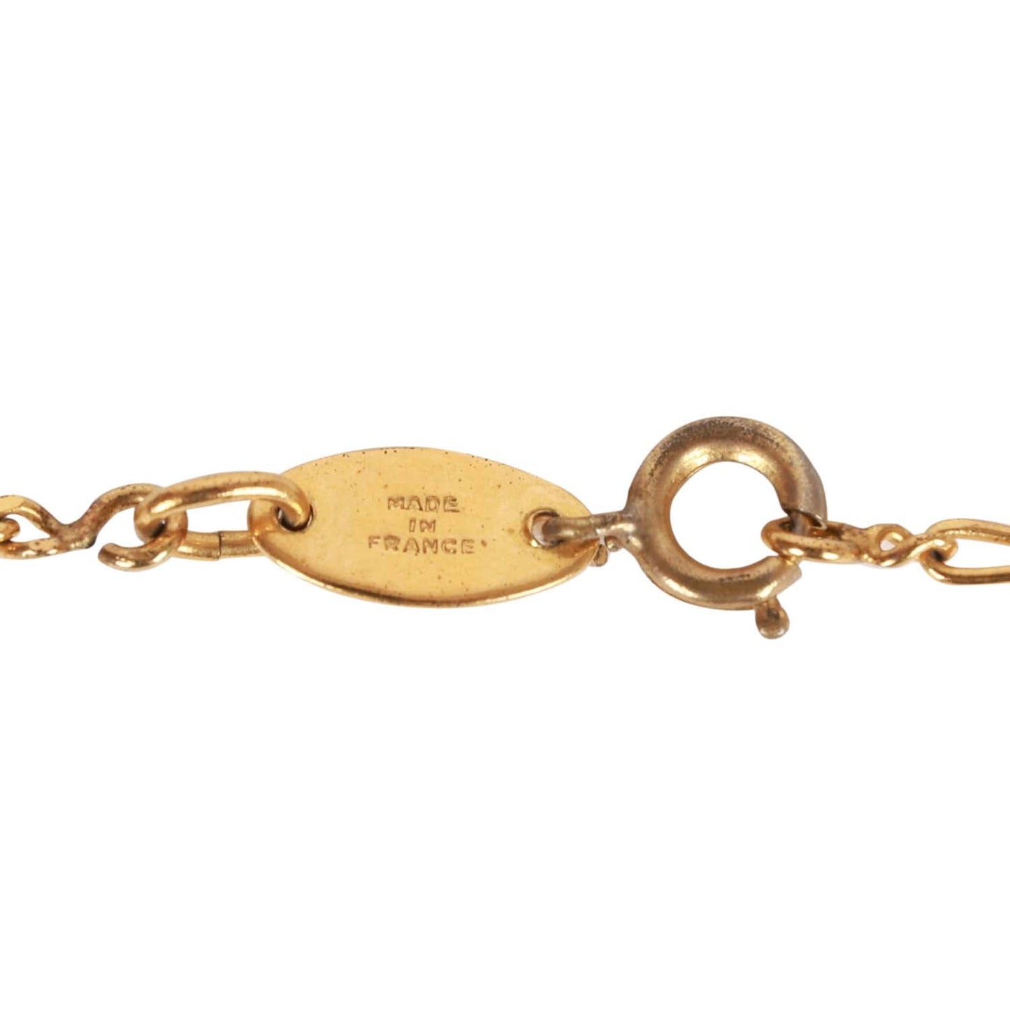 Chanel Vintage 24K Gold Plated Crystal CC Charm Pendant Necklace