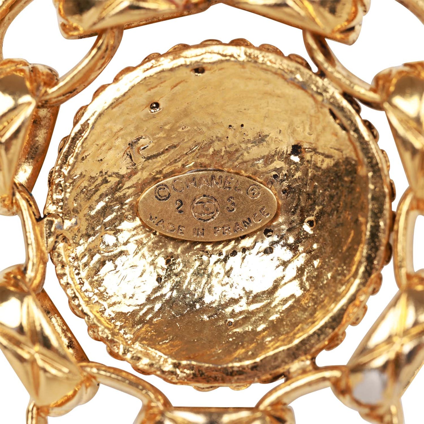 Chanel Vintage Gold Plated Gripoix Cocomark Pendant Necklace