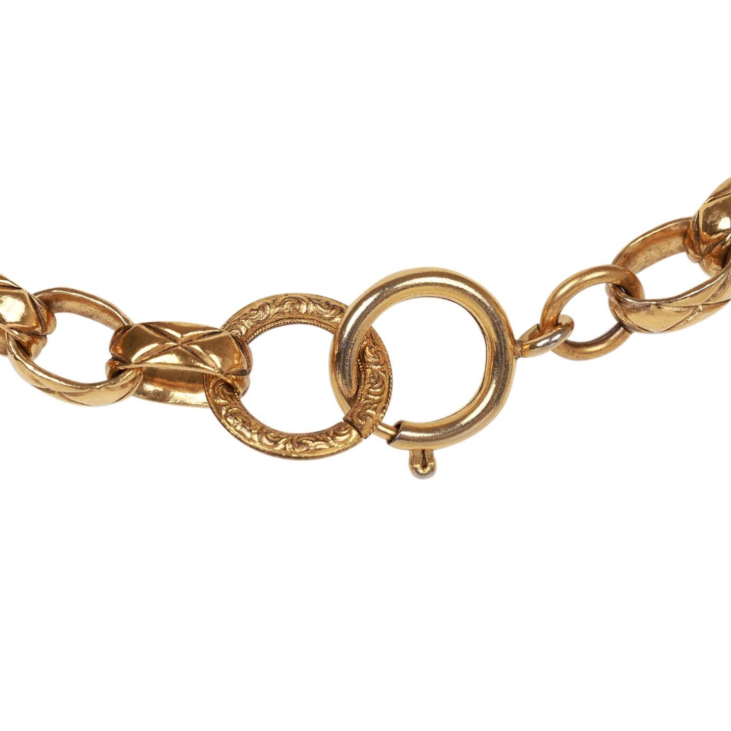 Chanel Vintage Gold Plated Gripoix Cocomark Pendant Necklace
