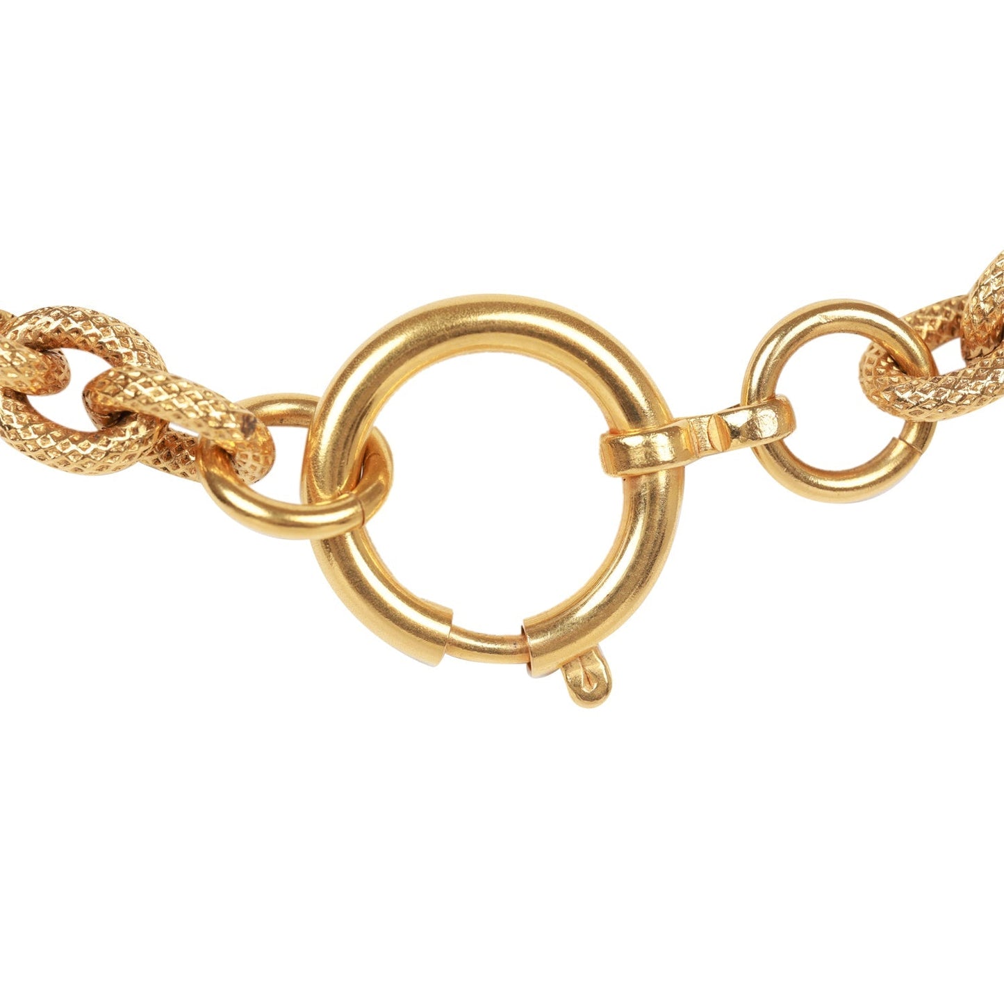 Chanel Vintage 24K Gold Plated Gold Lava CC Pendant Necklace