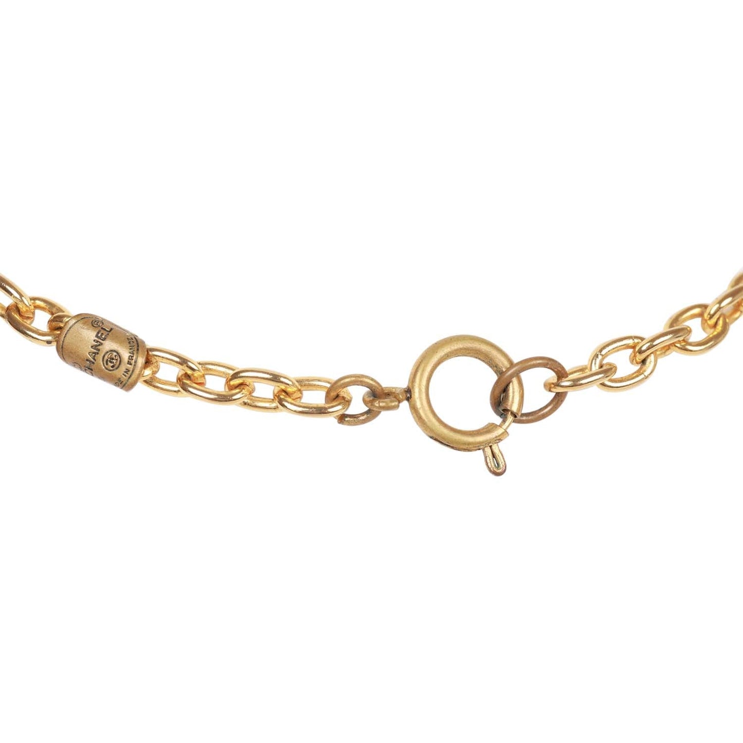 Chanel Vintage 24K Gold Plated Multi Charm CC Logo Necklace