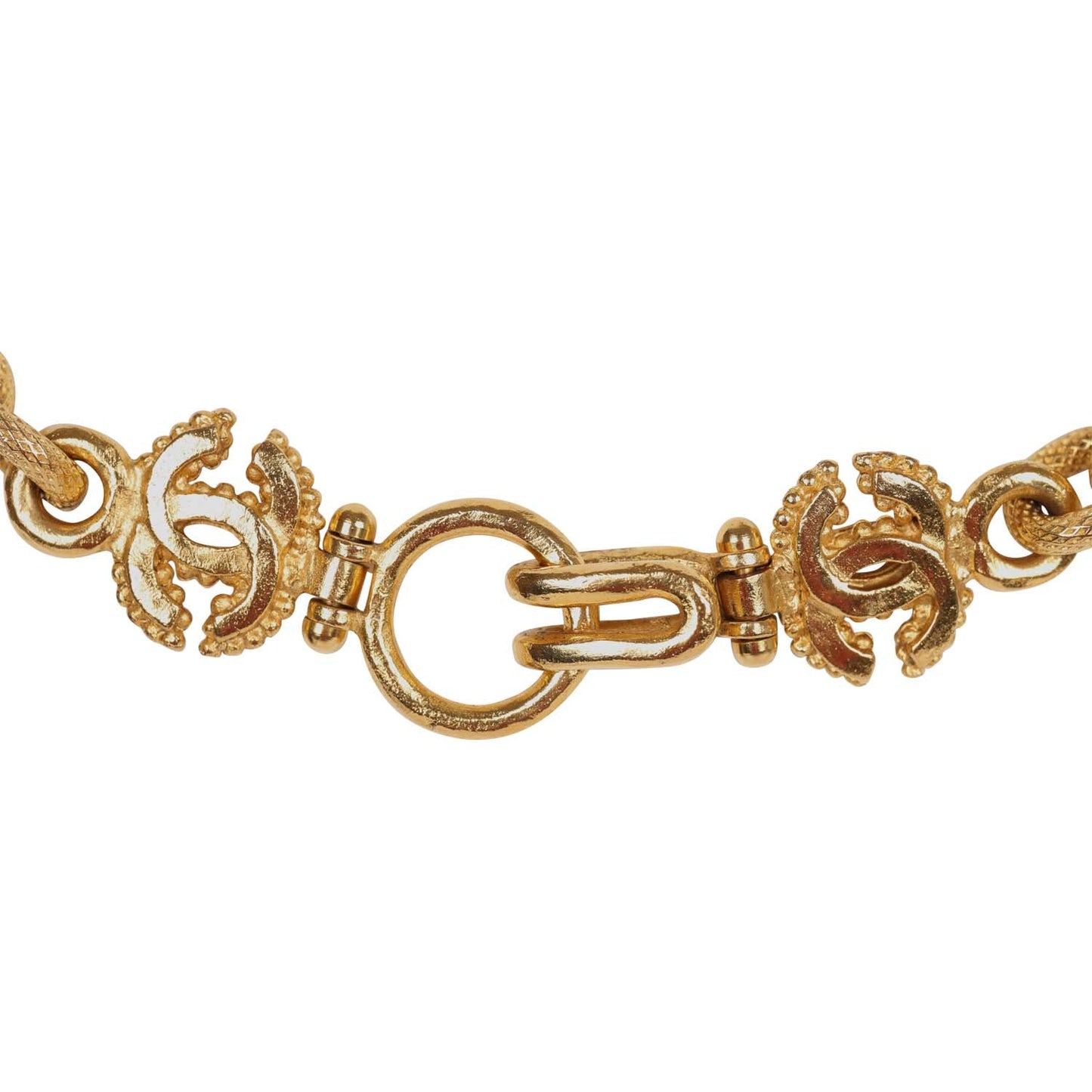 Chanel Vintage 24K Gold Plated Grapevine Mirror Pendant Necklace