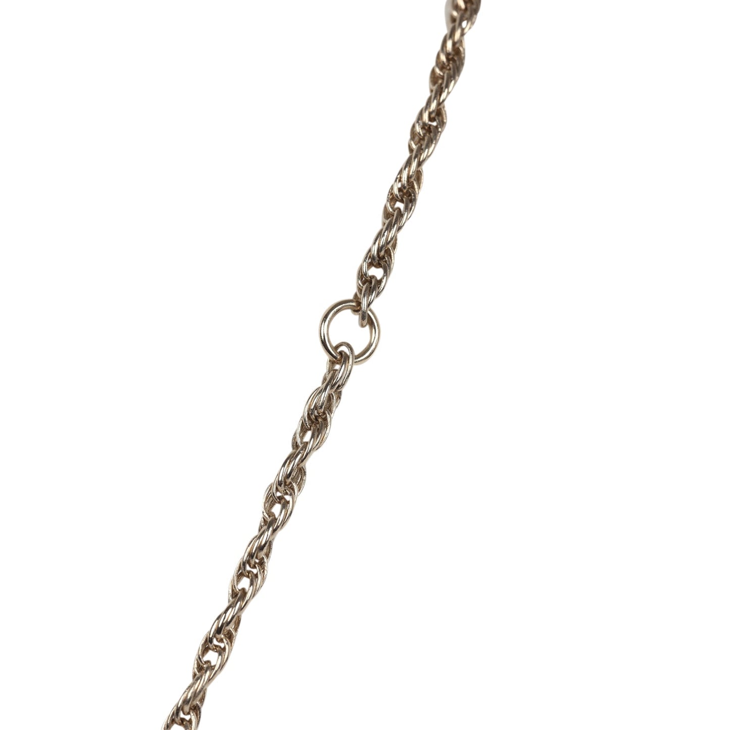 Chanel Round CC Pearl Pendant Necklace Light Gold Hardware
