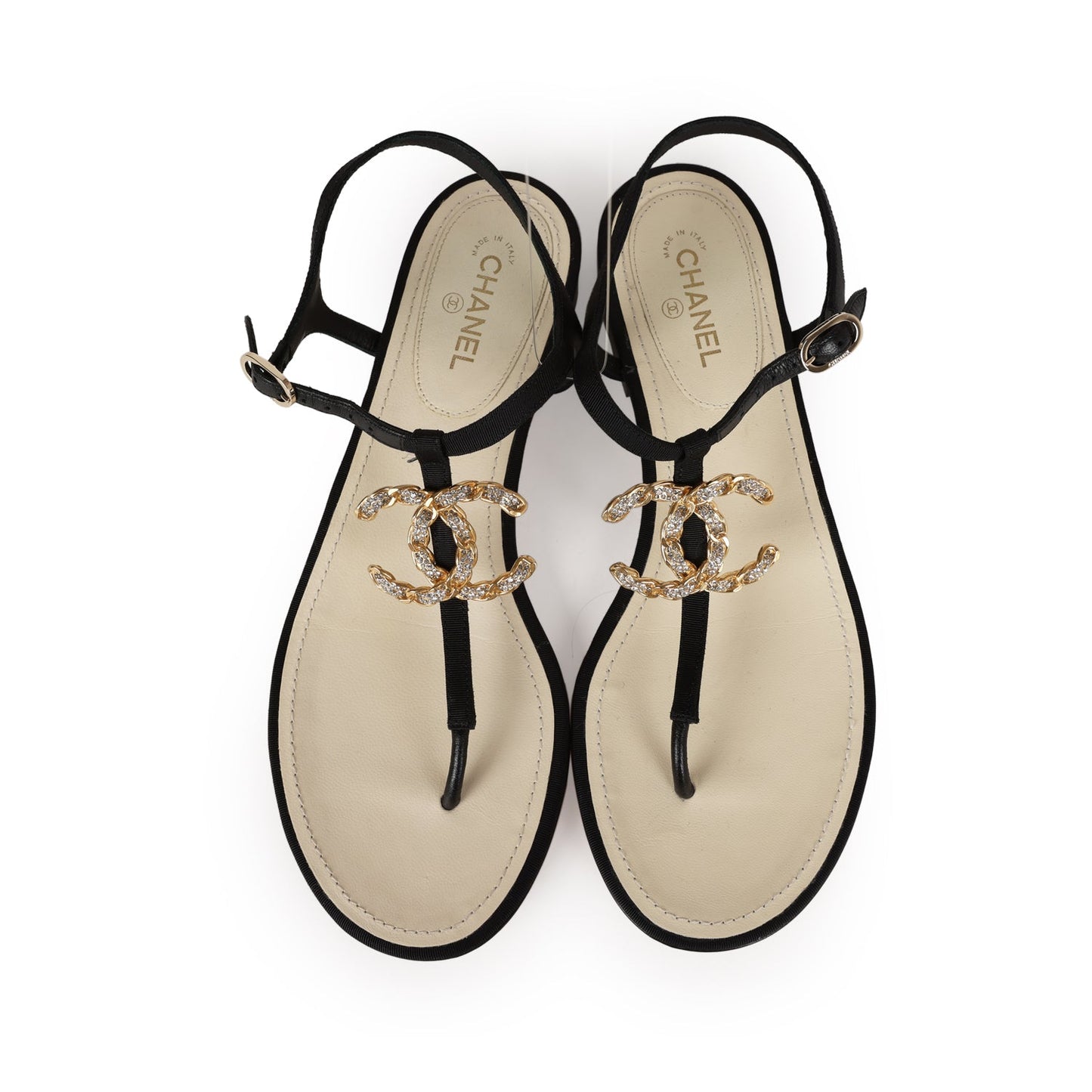 Chanel Jeweled CC Thong Sandals 37 EU
