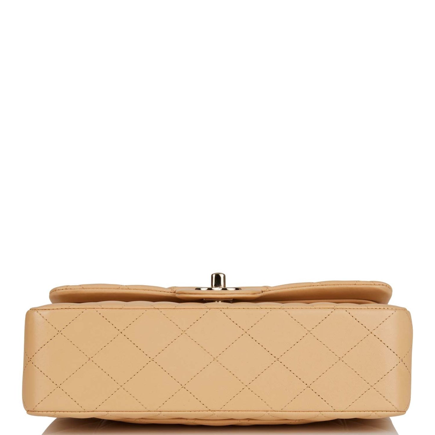 Chanel Small Classic Double Flap Beige Quilted Lambskin Light Gold Hardware