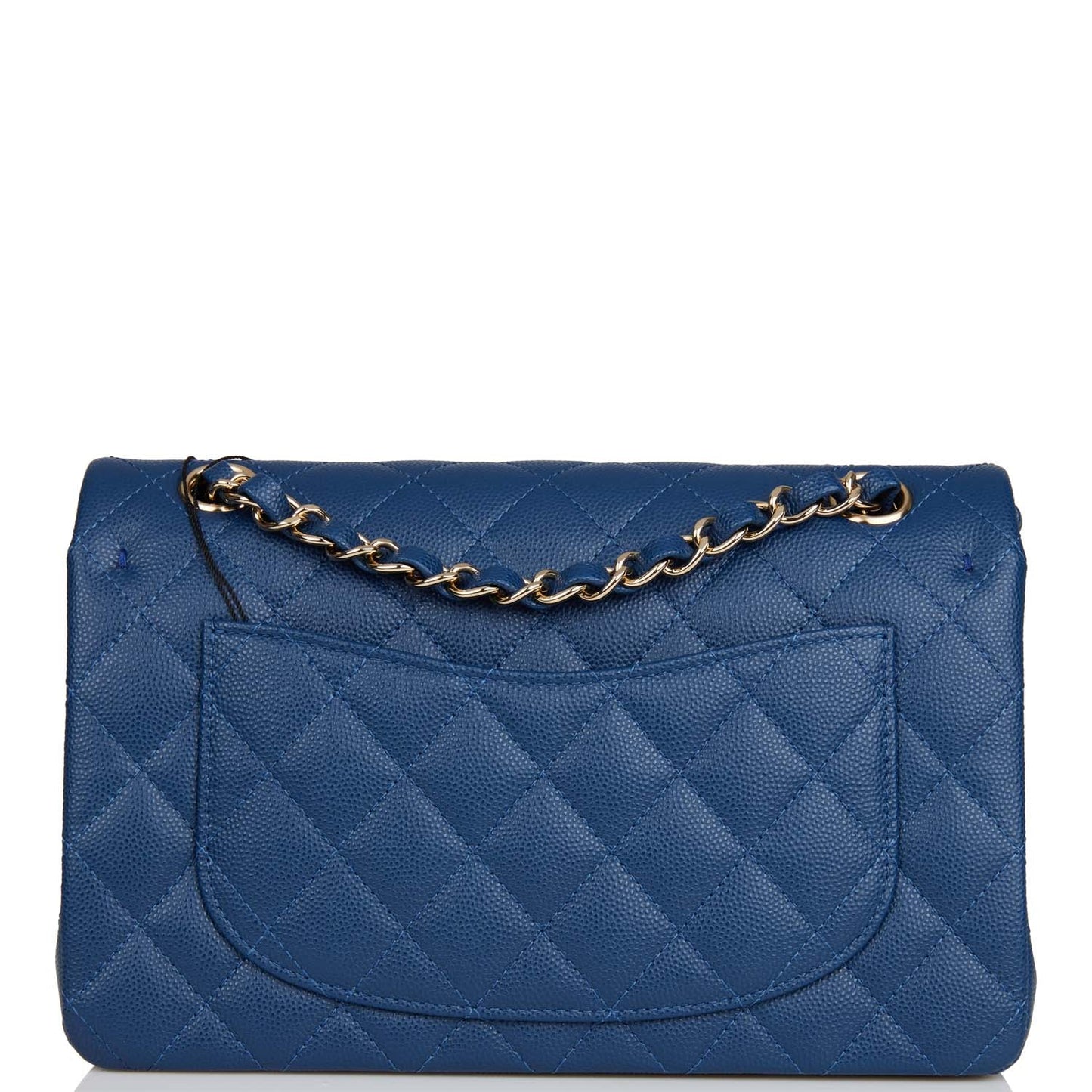Chanel Small Classic Double Flap Dark Blue Caviar Light Gold Hardware