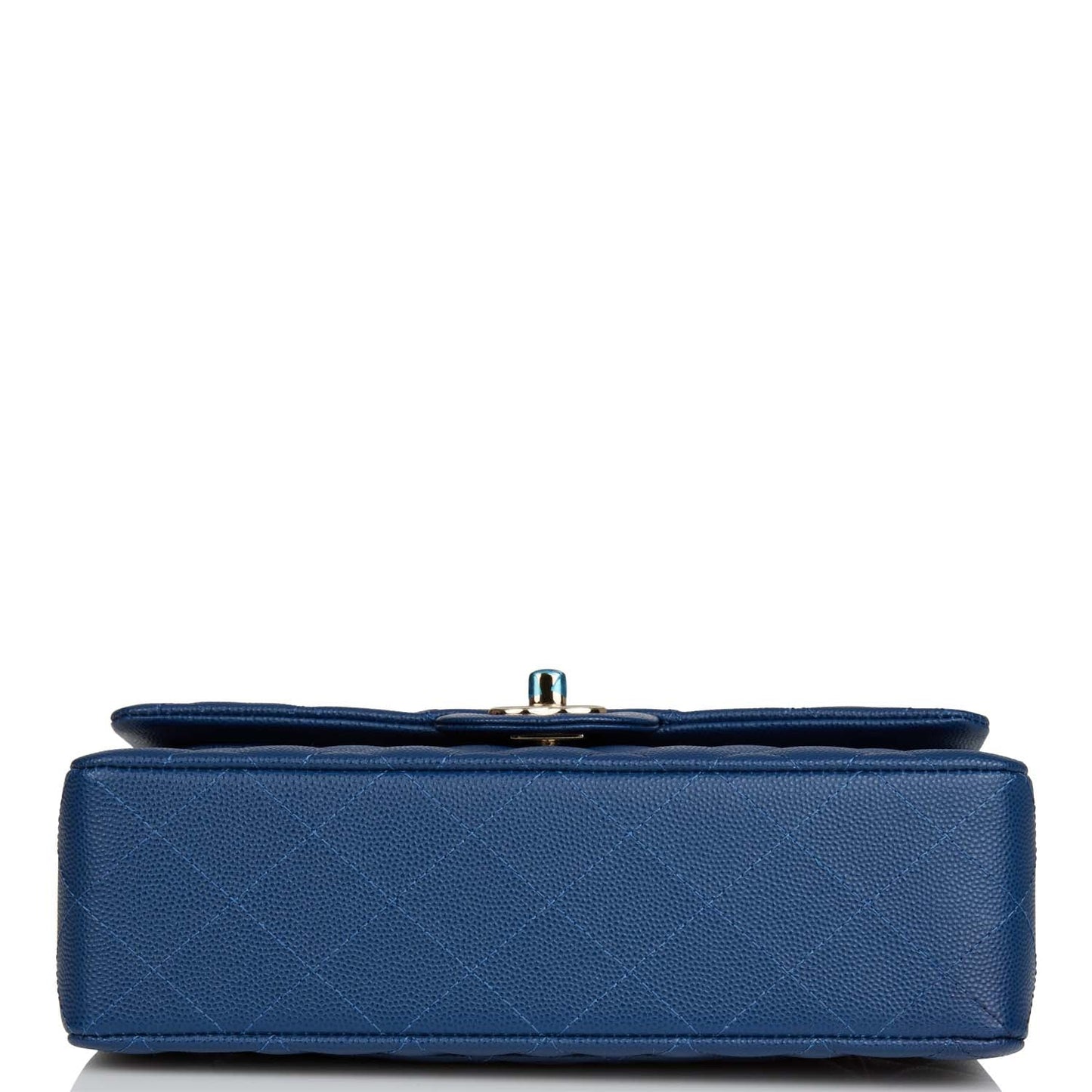 Chanel Small Classic Double Flap Dark Blue Caviar Light Gold Hardware
