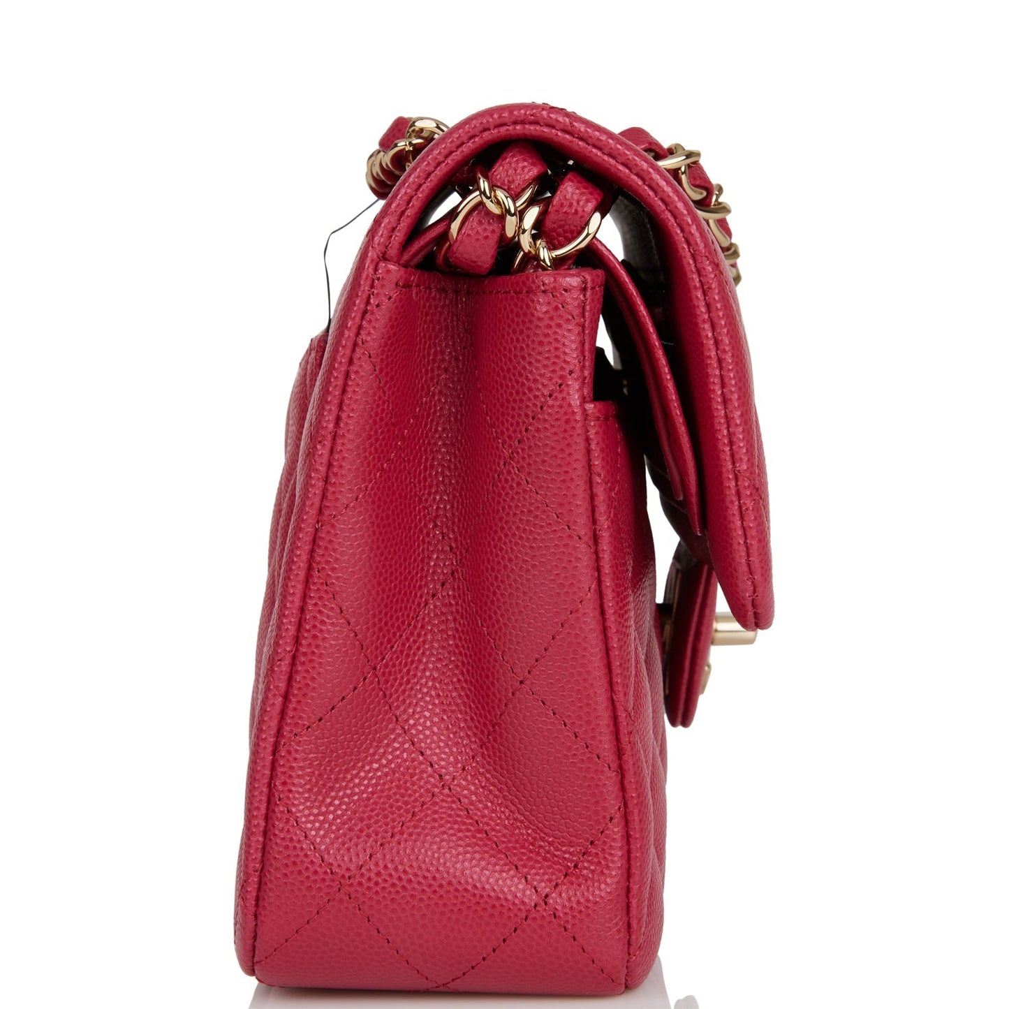 Chanel Small Classic Double Flap Dark Pink Caviar Light Gold Hardware