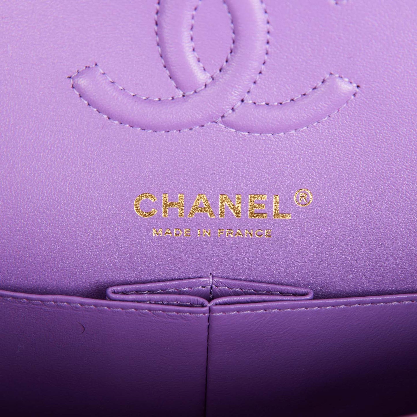 Chanel Small Classic Double Flap Bag Purple Lambskin Light Gold Hardware