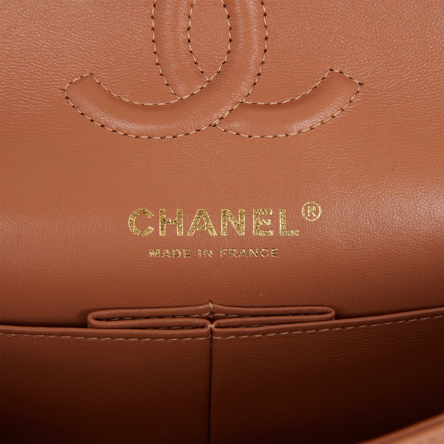 Chanel Small Classic Double Flap Bag Caramel Lambskin Light Gold Hardware