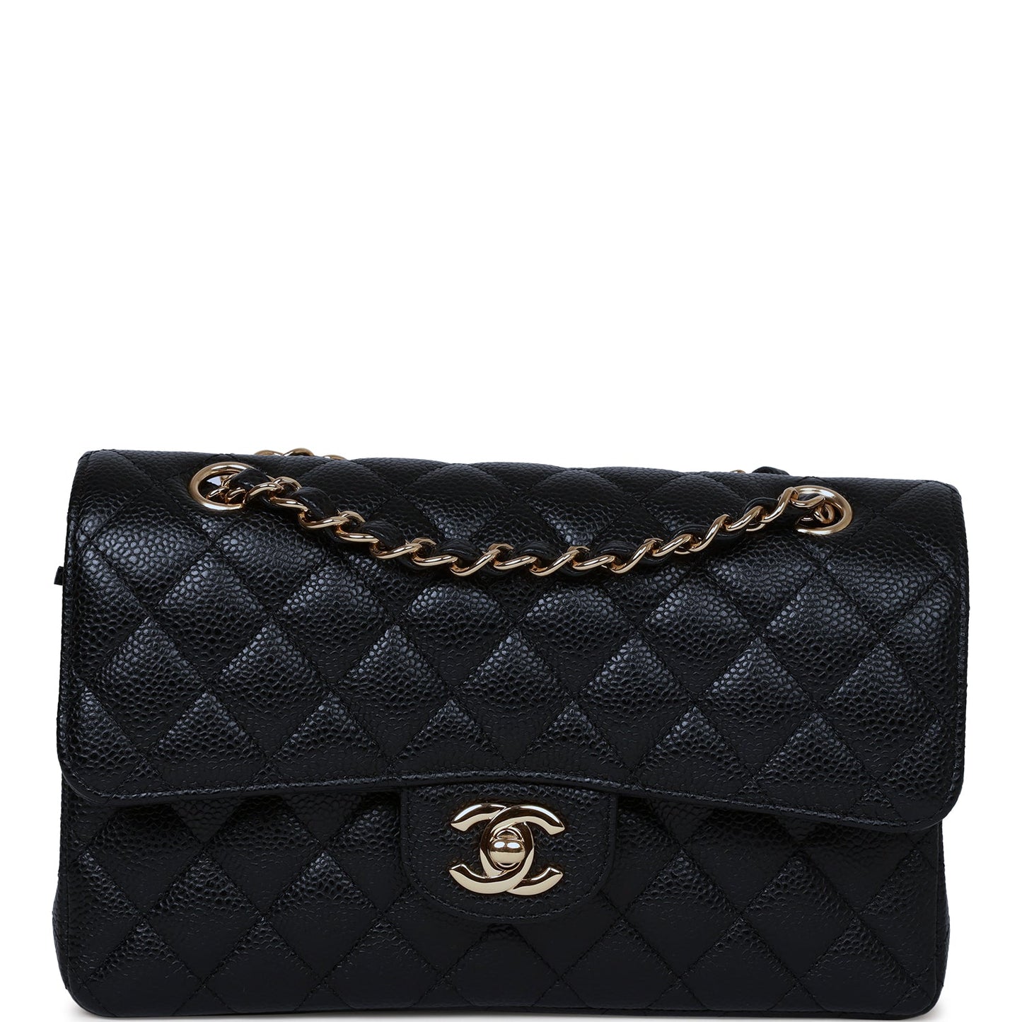 Chanel Small Classic Double Flap Bag Black Caviar Gold Hardware