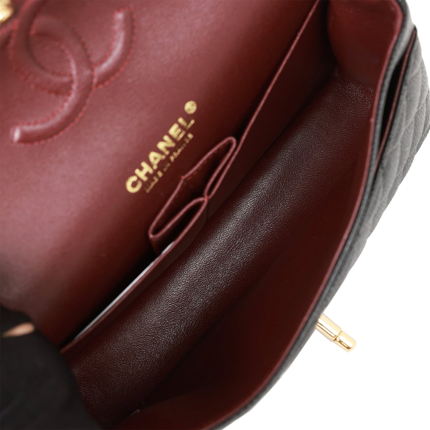 Chanel Small Classic Double Flap Bag Black Caviar Gold Hardware