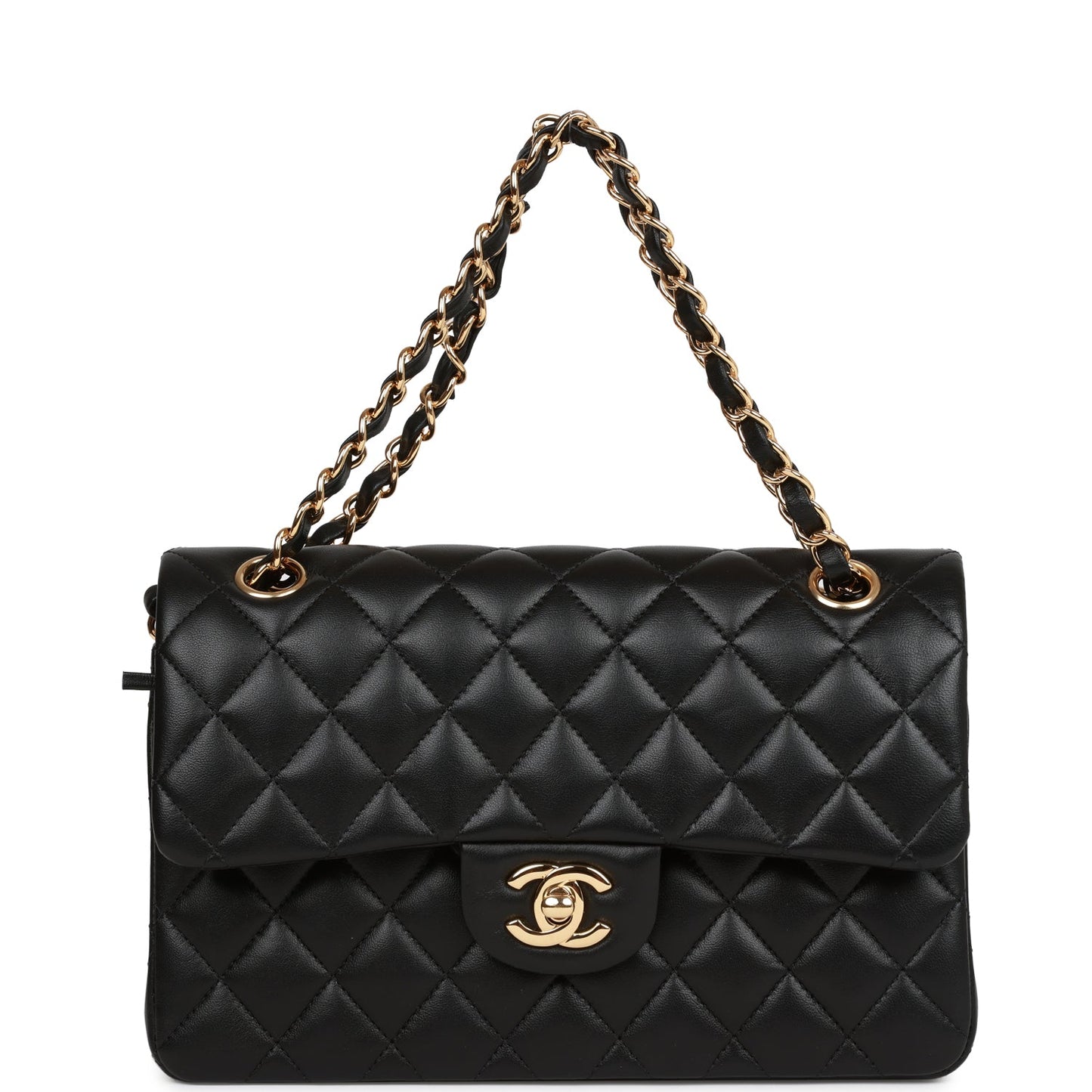 Chanel Small Classic Double Flap Bag Black Lambskin Gold Hardware