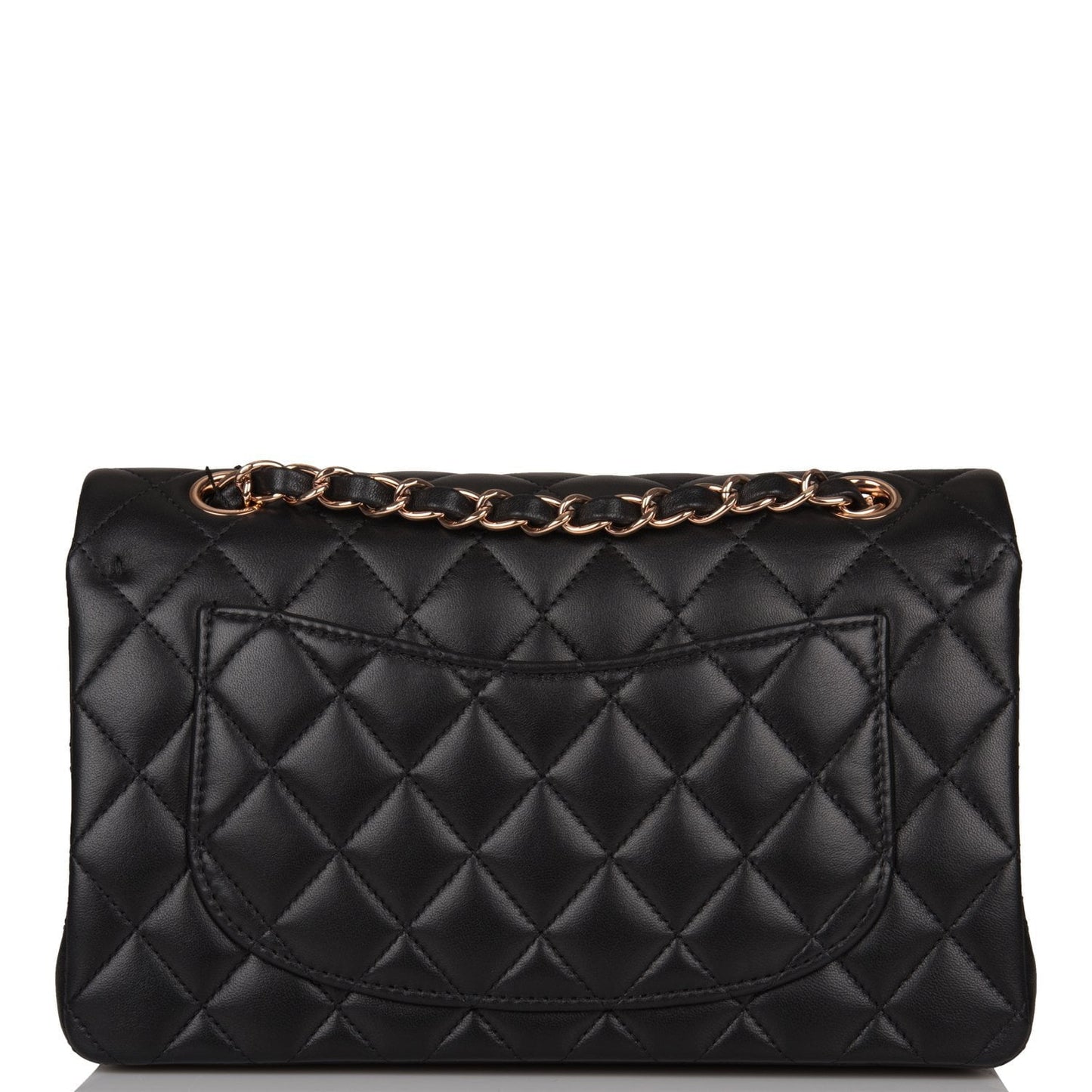 Chanel Small Classic Double Flap Bag Black Lambskin Rose Gold Hardware