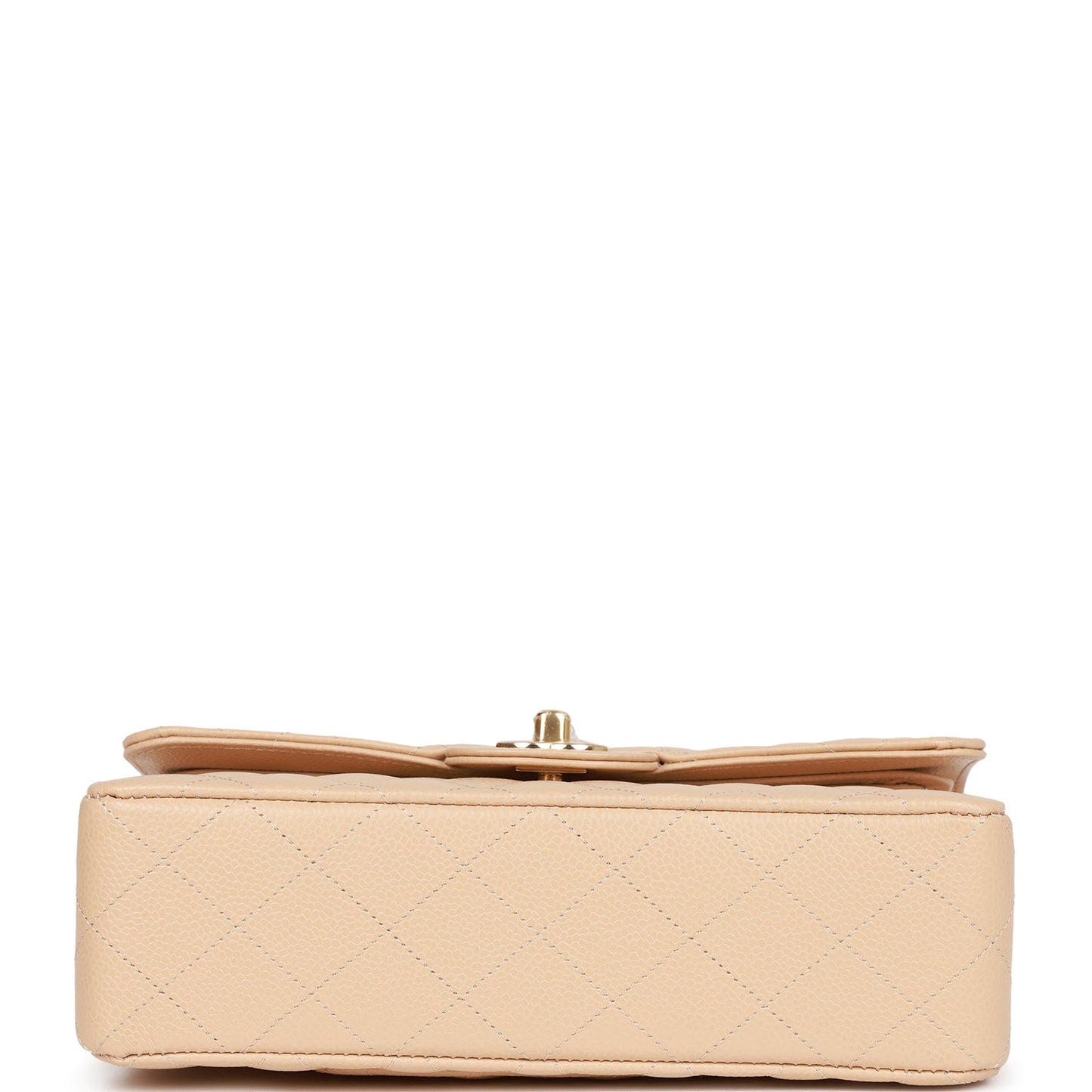 Chanel Small Classic Double Flap Beige Caviar Light Gold Hardware