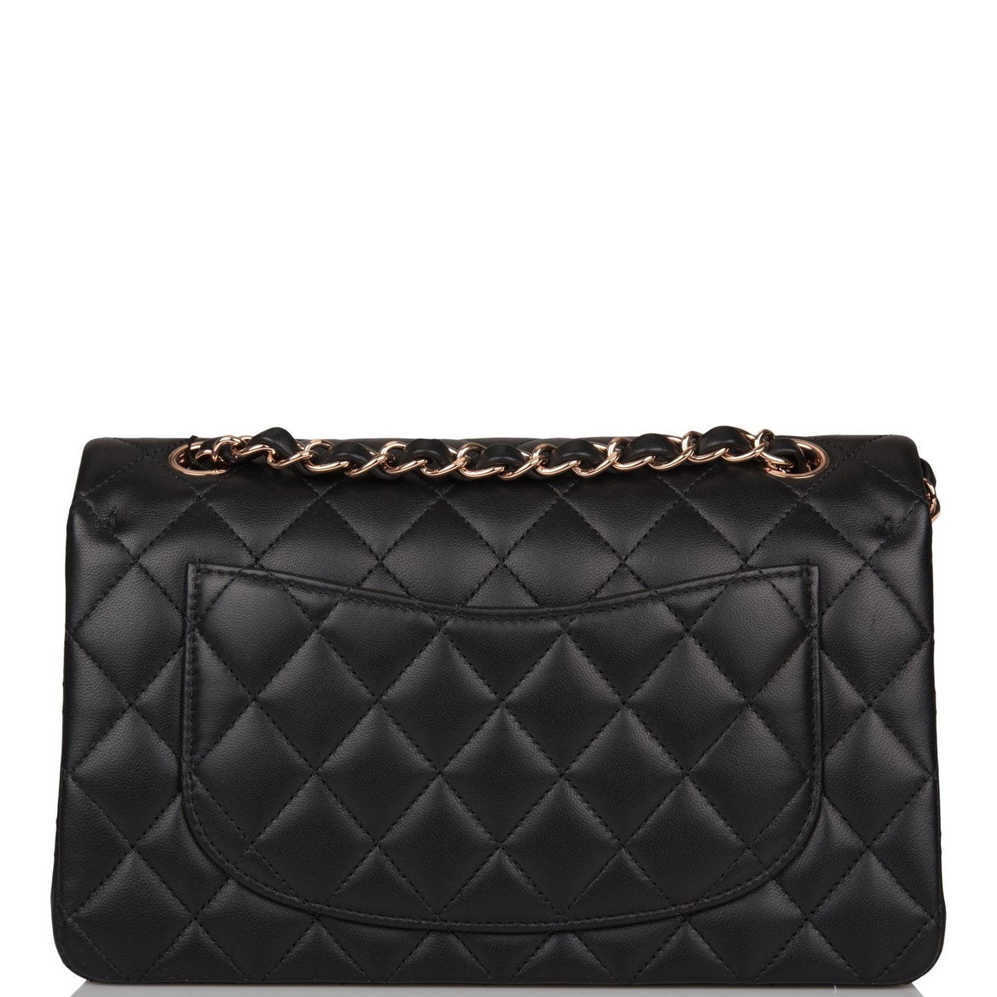 Chanel Small Classic Double Flap Bag Black Lambskin Rose Gold Hardware