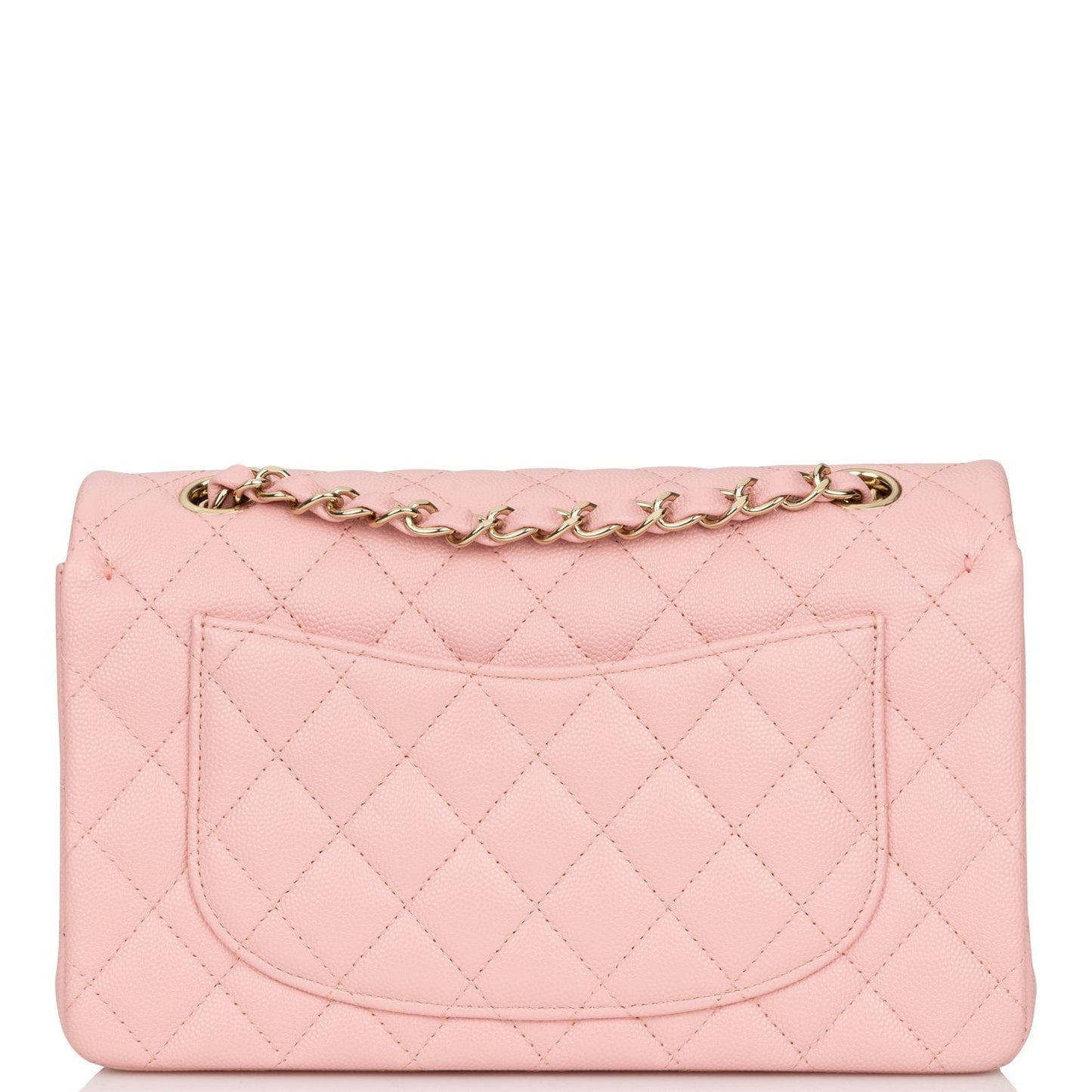 Chanel Small Classic Double Flap Pink Caviar Light Gold Hardware