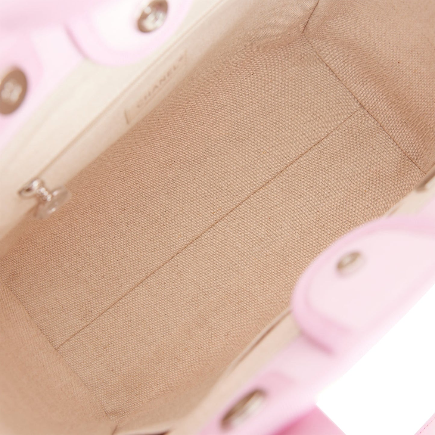 Chanel Small Deauville Shopping Bag Pink Boucle Silver Hardware