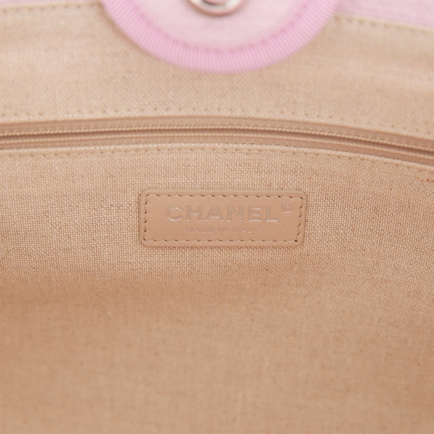 Chanel Small Deauville Shopping Bag Pink Boucle Silver Hardware