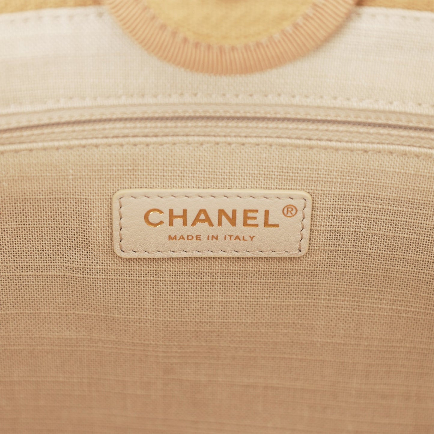 Chanel Small Deauville Shopping Bag Beige Boucle Light Gold Hardware