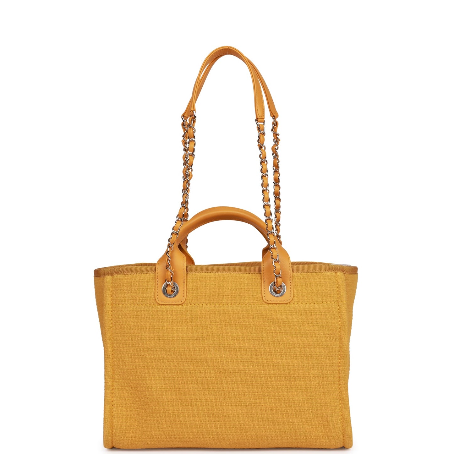 Chanel Small Deauville Shopping Tote Dark Yellow Boucle Light Gold Hardware
