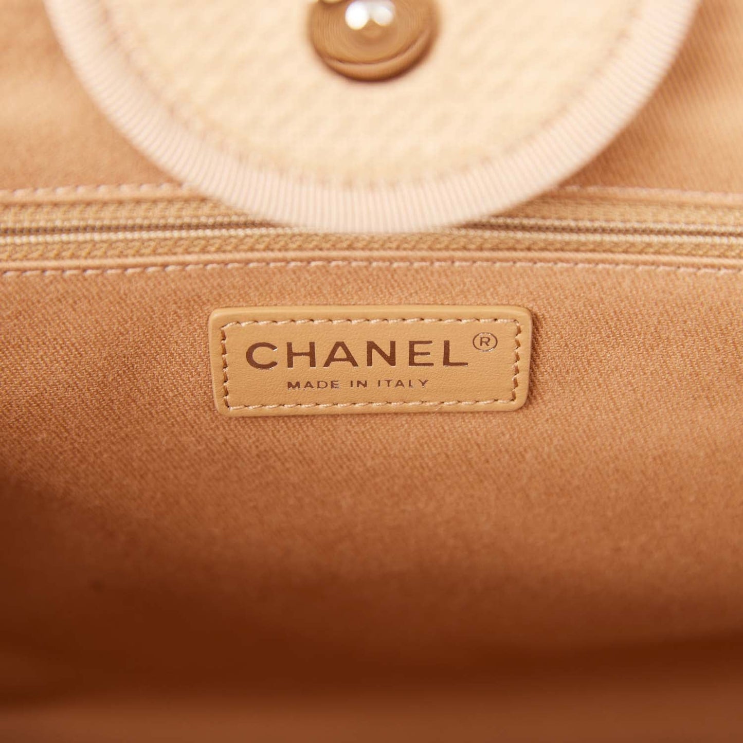 Chanel Large Deauville Shopping Bag Beige Boucle Silver Hardware