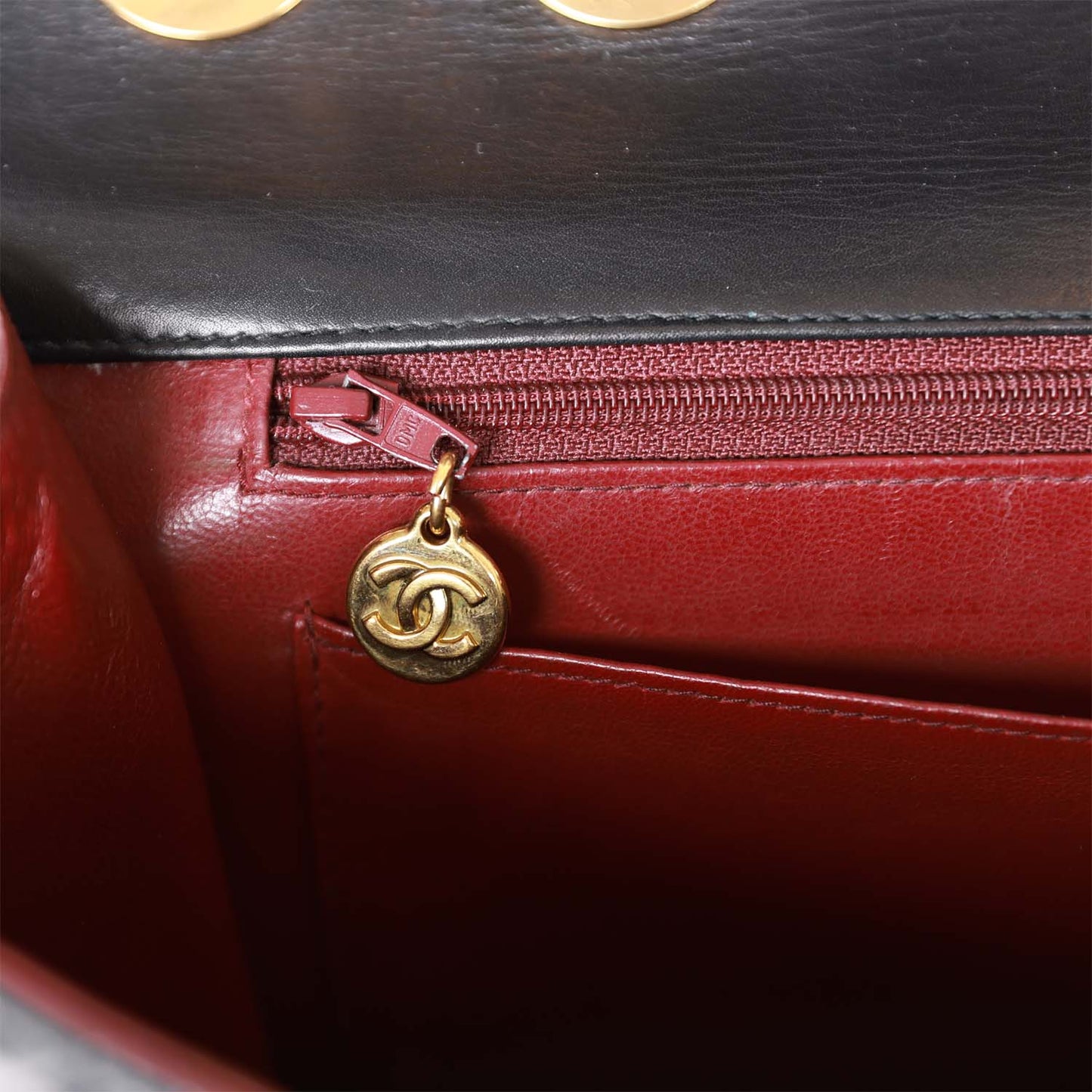 Chanel Vintage XL Jumbo Flap Bag Black Lambskin Gold Hardware