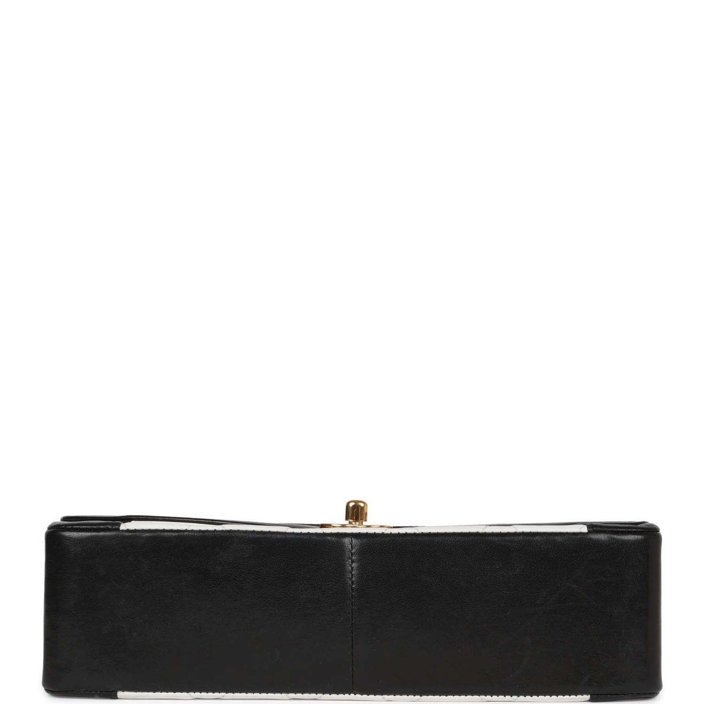 Chanel Vintage Medium Diana Flap Bag White and Black Lambskin Gold Hardware